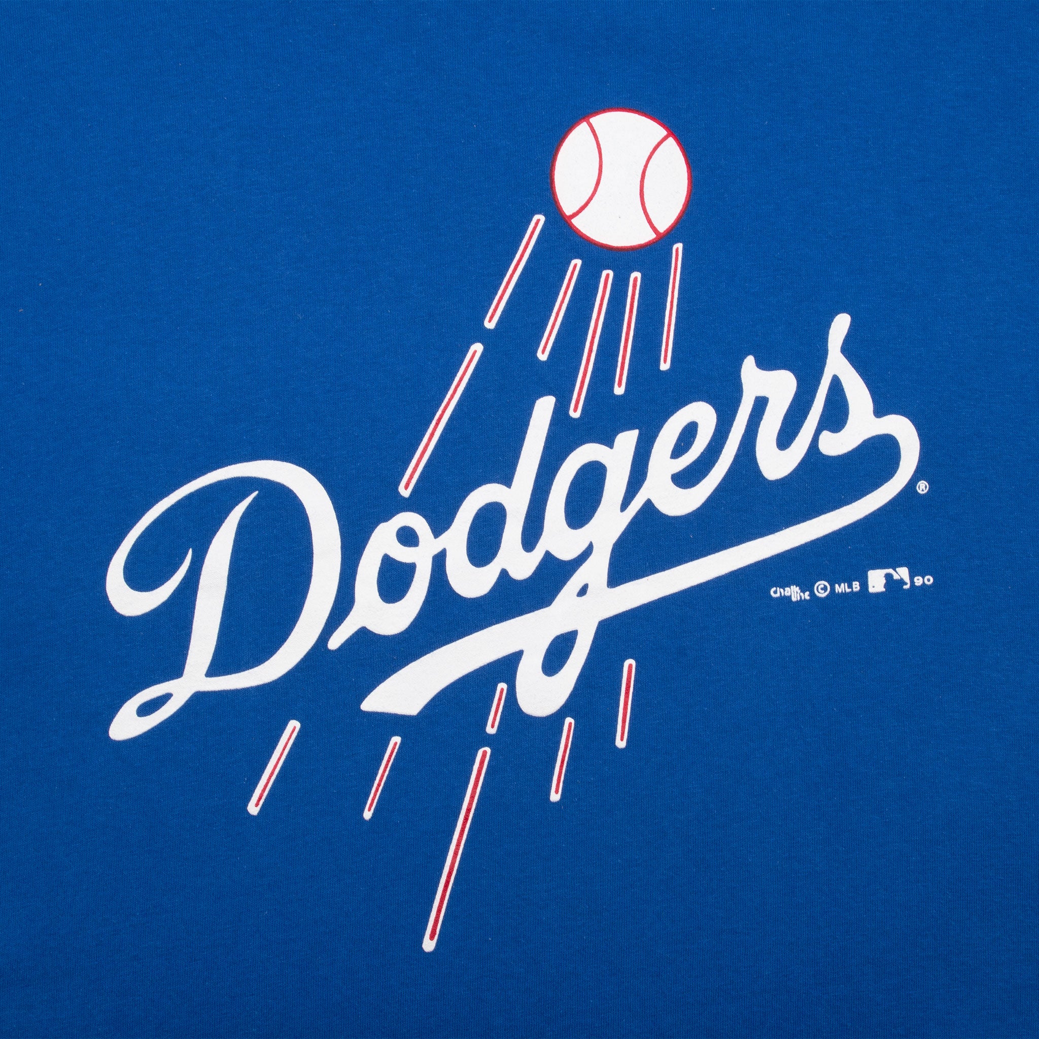 Vintage Mlb Los Angeles Dodgers Blue Tee Shirt 1990 Size Large Made In Usa