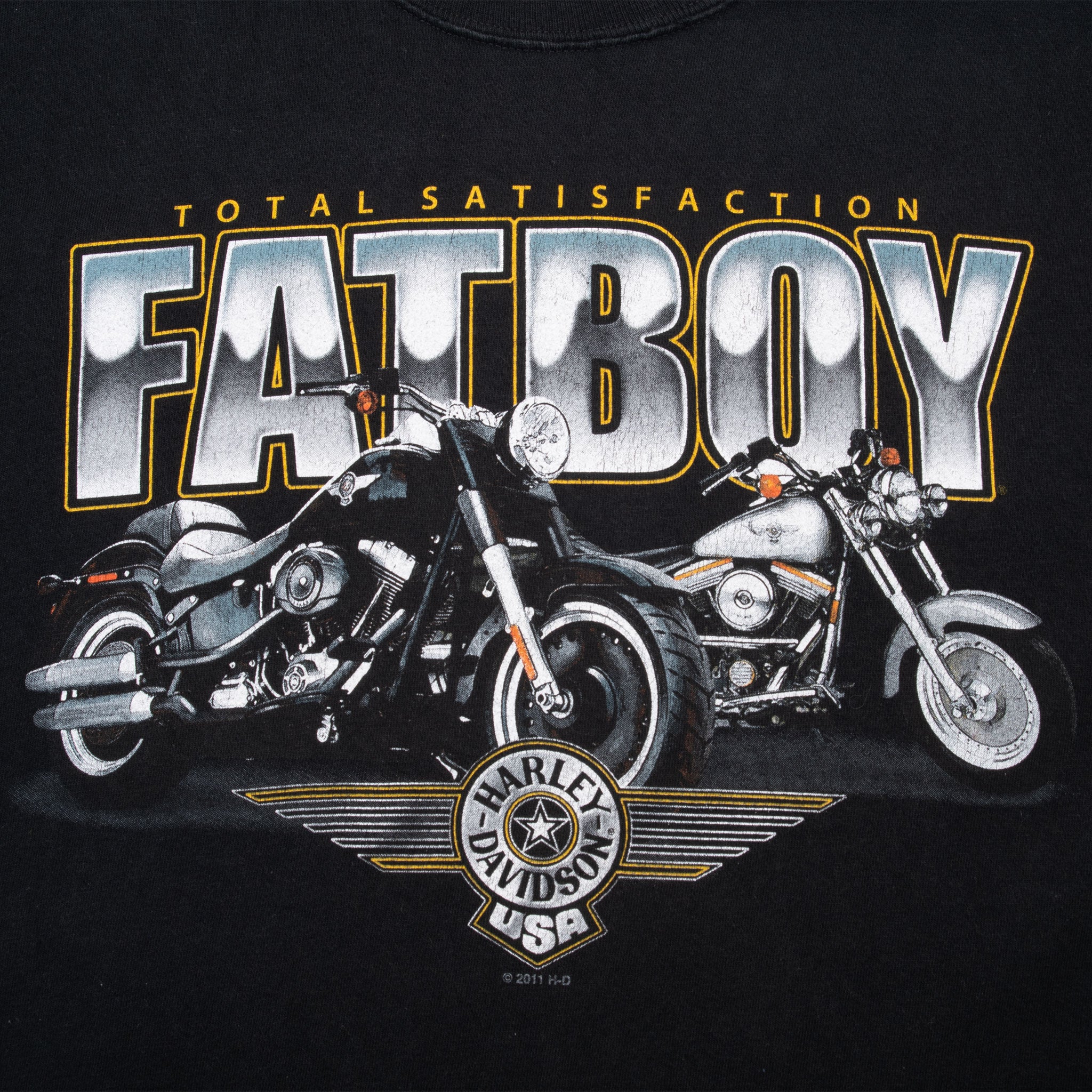 Vintage Harley Davidson Fatboy Sioux Falls 2011 Tee Shirt Size Medium Made In Usa