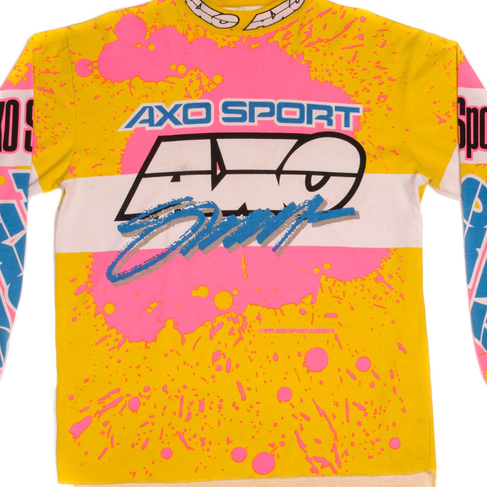 Vintage Motocross AXO Sport Long Sleeves Tee Shirt 1991 Size Large.