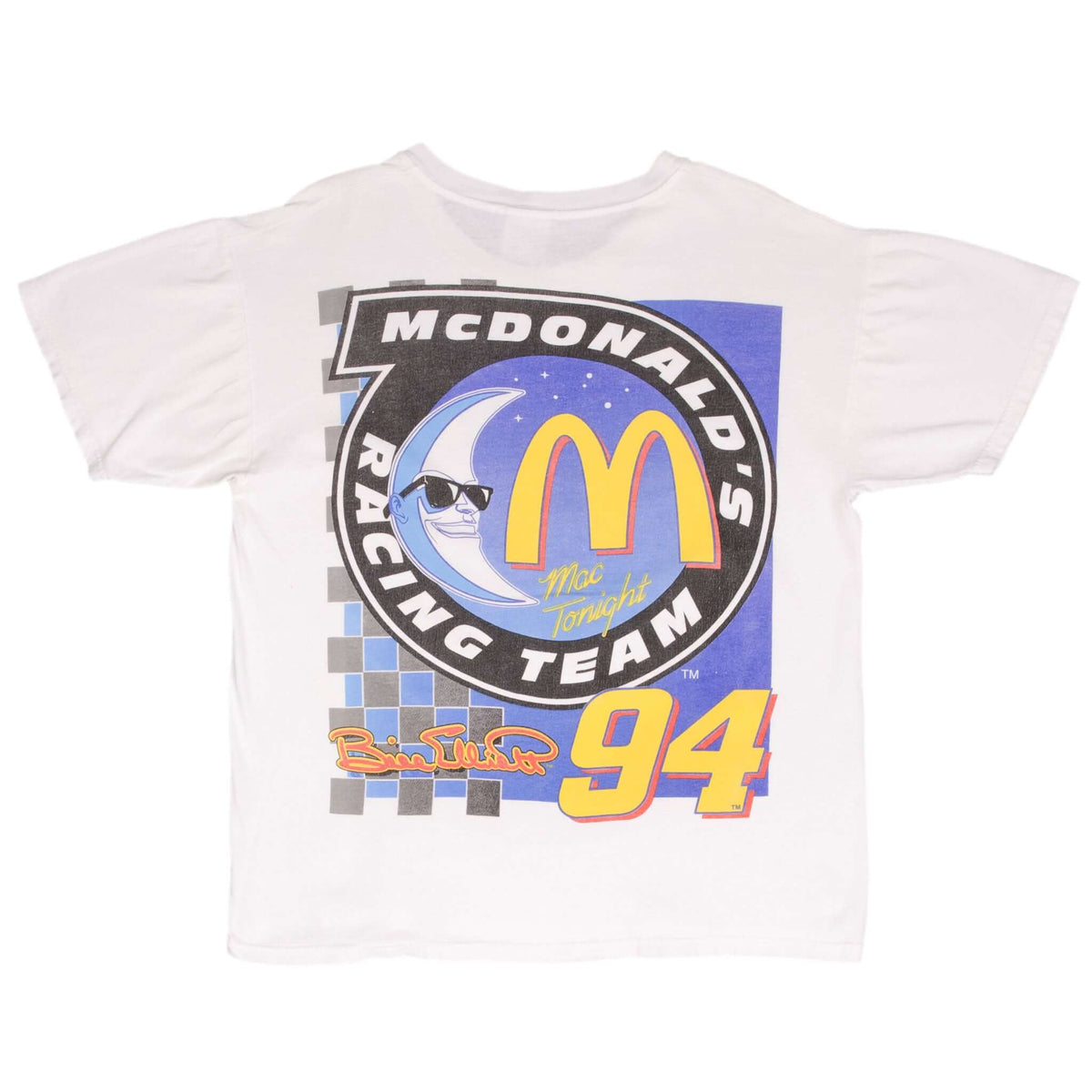 Vintage Nascar Bill Eliott Mcdonald's Mac Tonight 1998 Tee Shirt Size Large