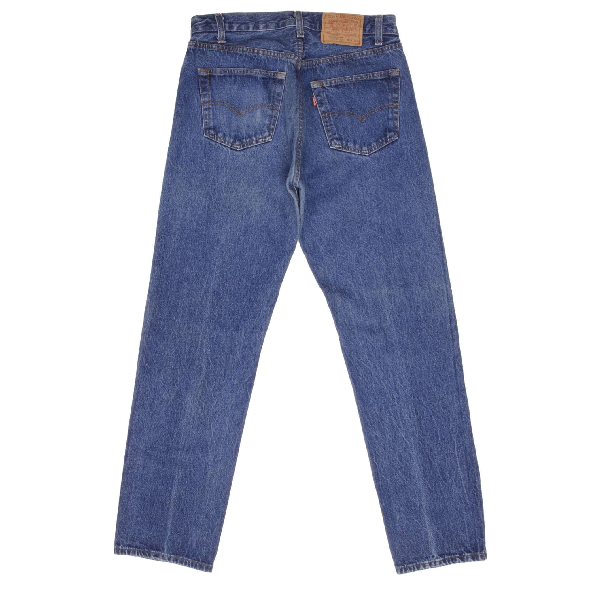 Beautiful Indigo Levis 501 Jeans 1980s Made in USA with Medium Dark Wash Size on tag 34X32 Actual Size 32X31 Back Button #571