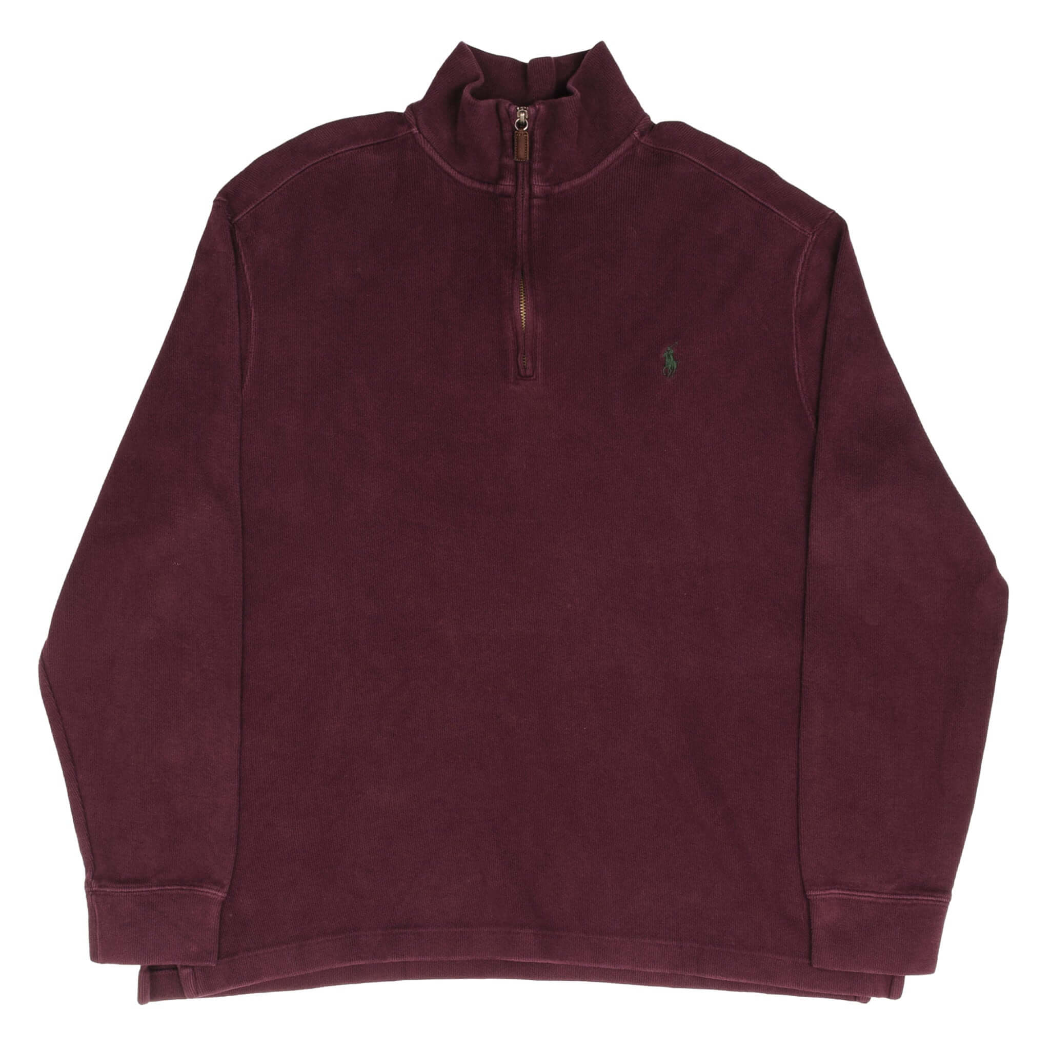 Vintage Polo Ralph Lauren Burgundy Quarter 1/4 Zip Sweater 1990S Size Large