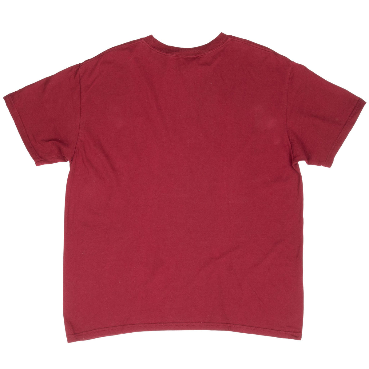 Back of plain burgundy Nike short-sleeve T-shirt