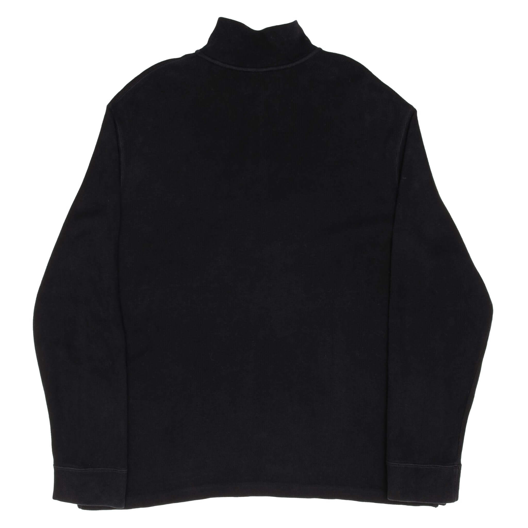Vintage Polo Ralph Lauren Black Quarter 1/4 Zip Sweater 1990s Size XL