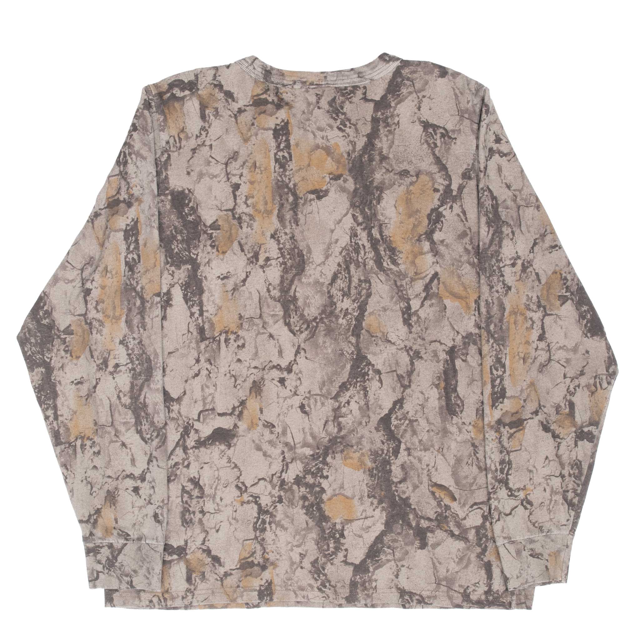 Vintage Hunting Natural Gear Camo Long Sleeve Pocket Tee Shirt 1990s Size Medium Made In USA