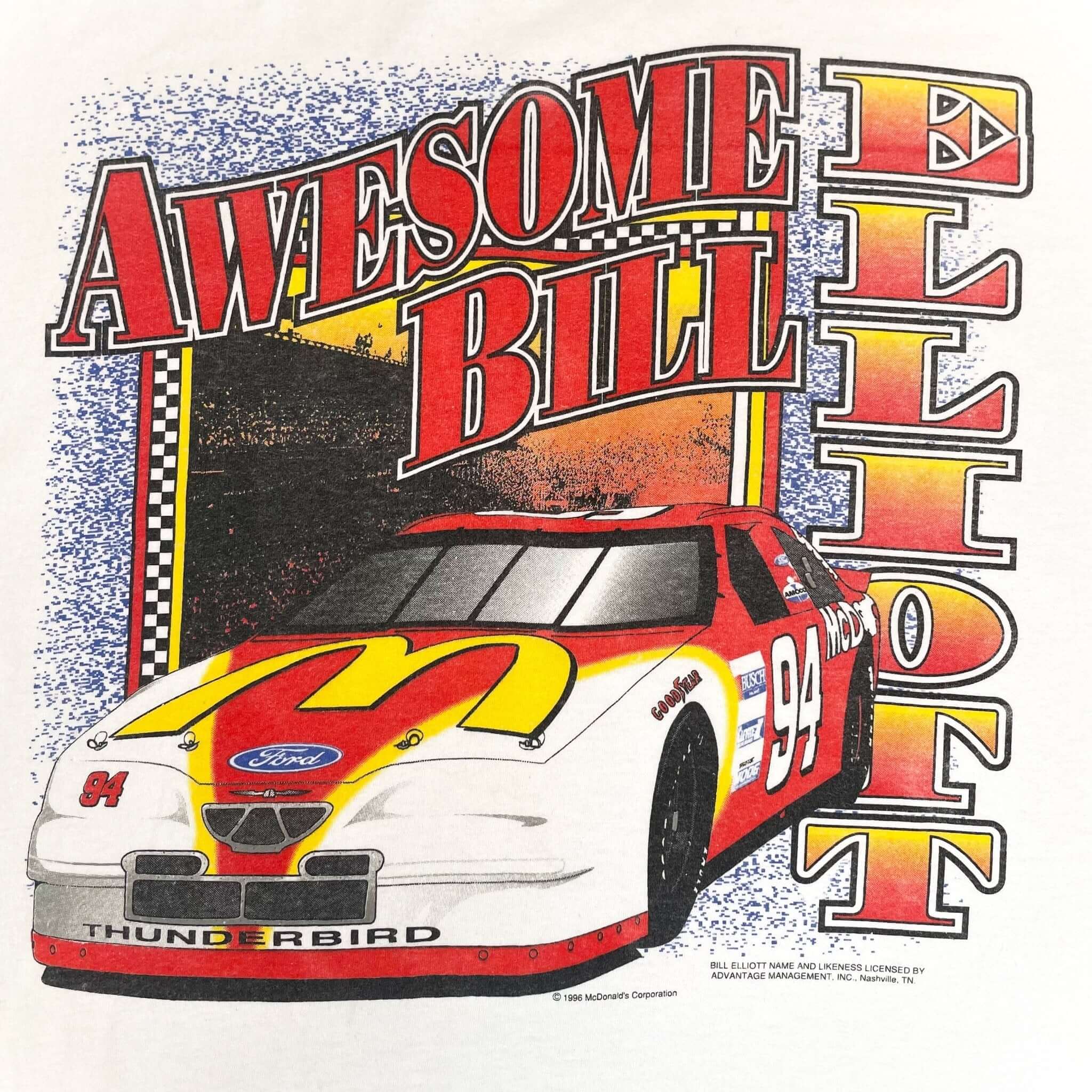 Vintage Nascar Bill Eliott McDonald's Tee Shirt 1990s Size XL