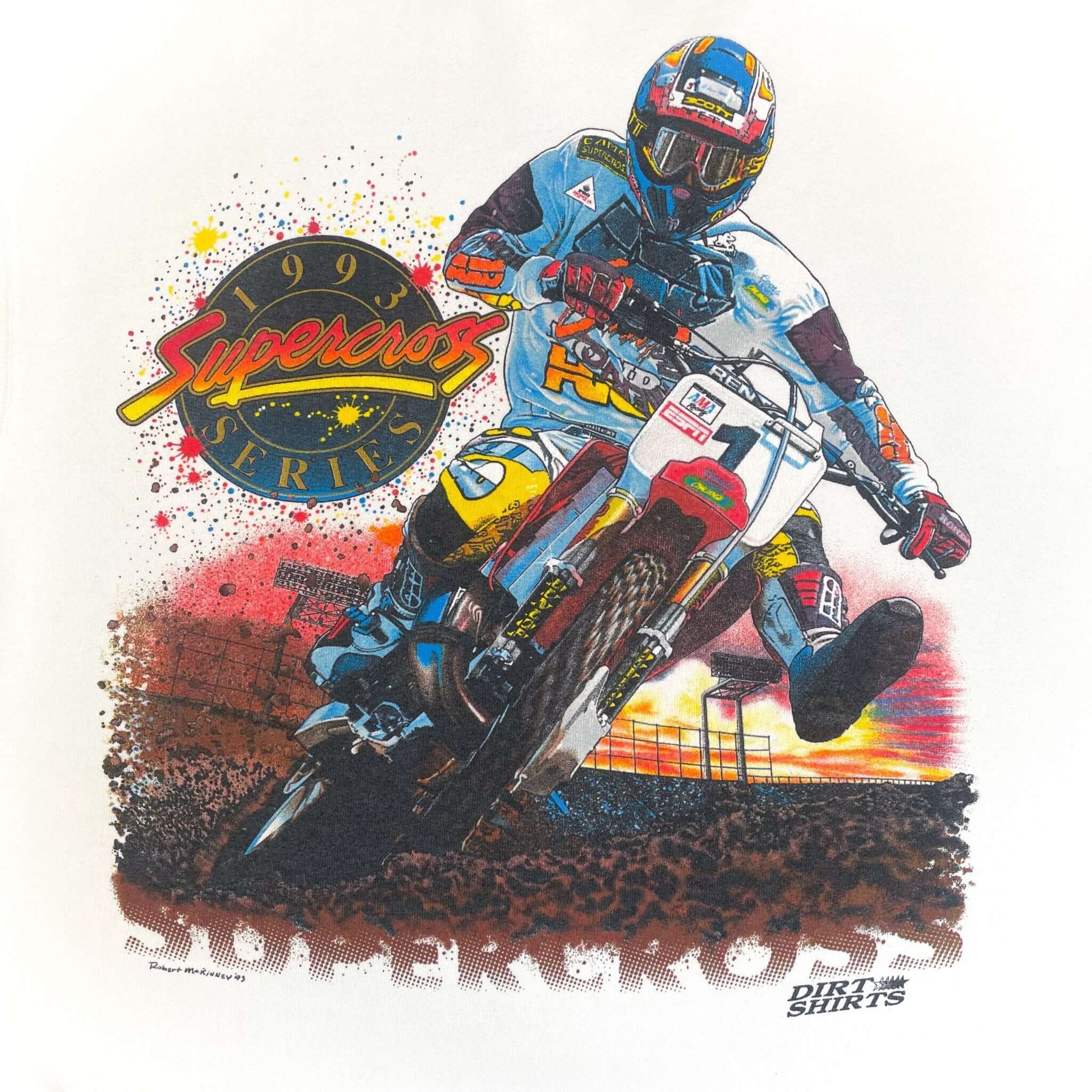 Vintage Ama Supercross Series 1993 Motocross Sweatshirt Size XL Made In Usa