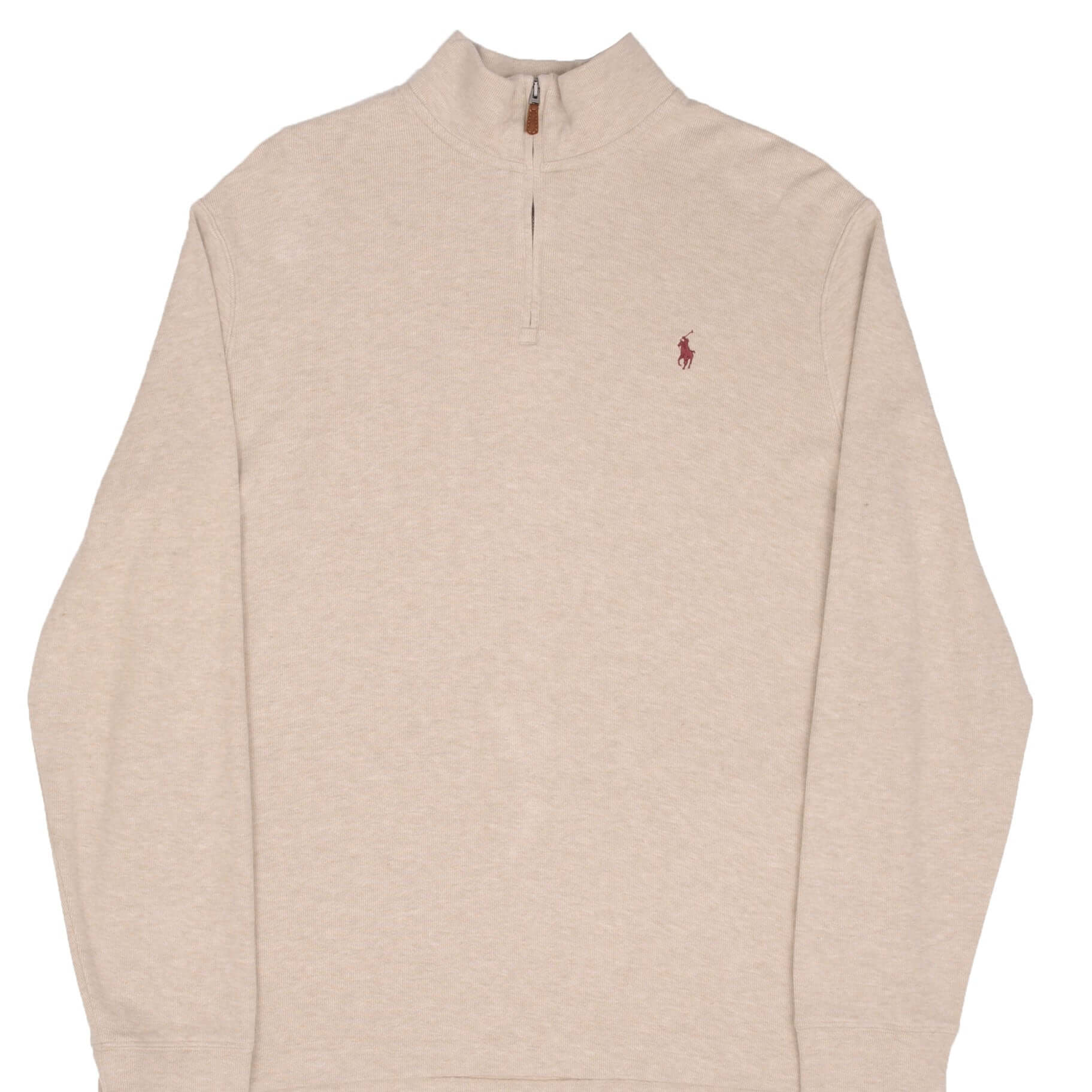Polo Ralph Lauren Beige Quarter 1/4 Zip Sweater Size Large