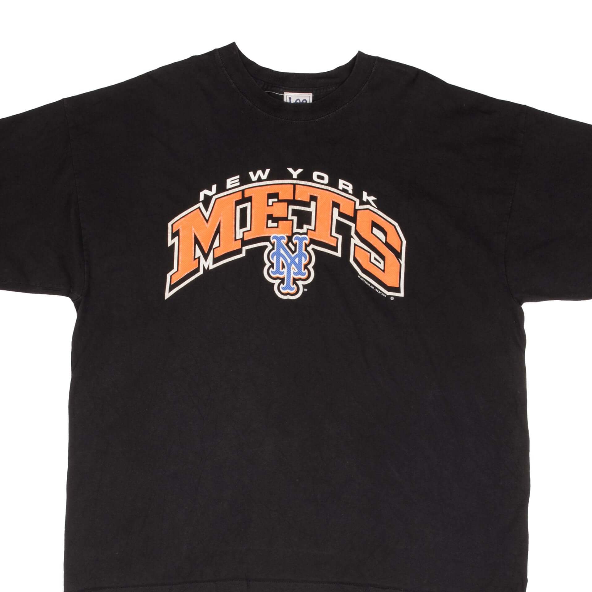 Vintage Black MLB New York Mets Tee Shirt 2001 Size 2XL
