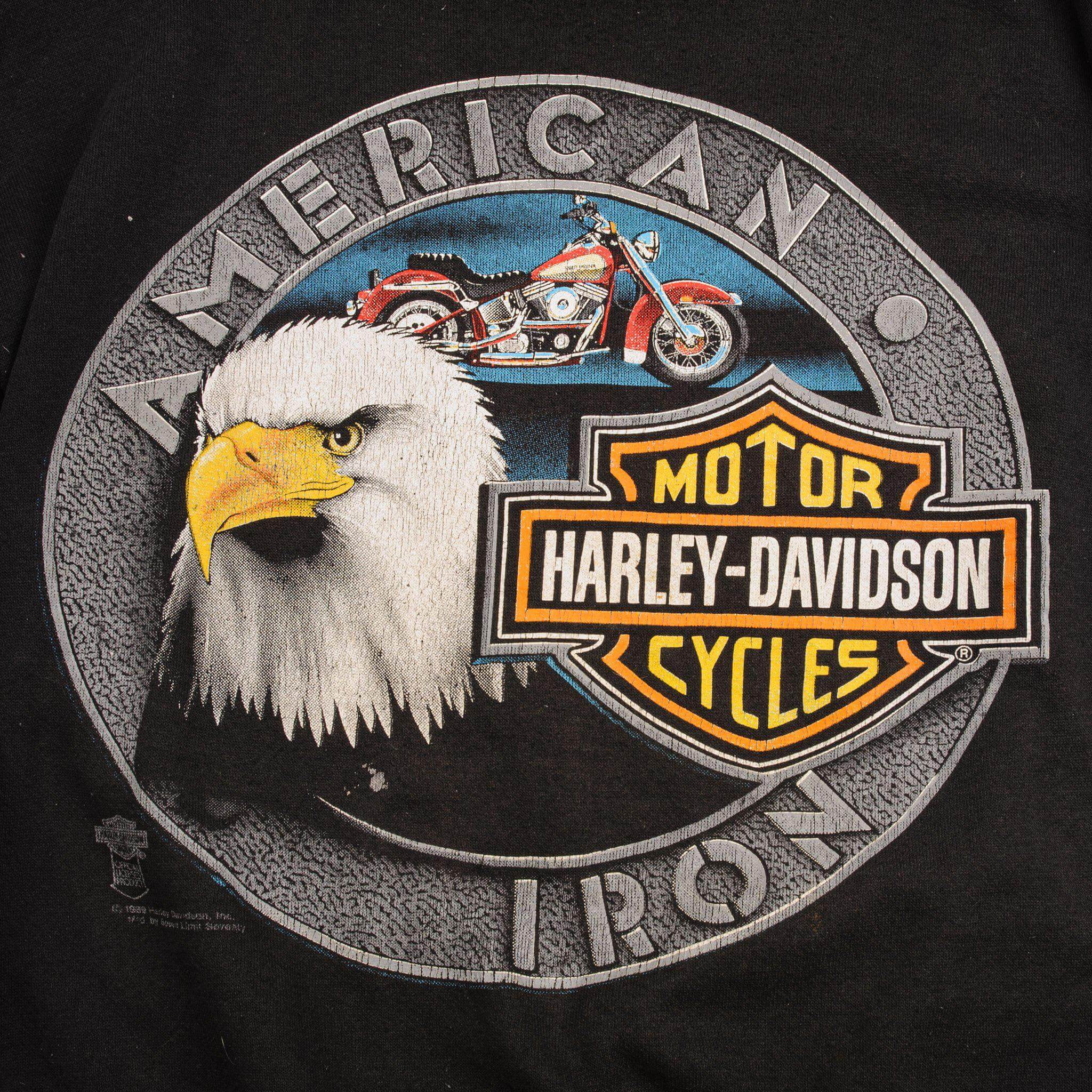VINTAGE HARLEY DAVIDSON AMERICAN IRON SWEATSHIRT 1988 SIZE XL MADE IN USA