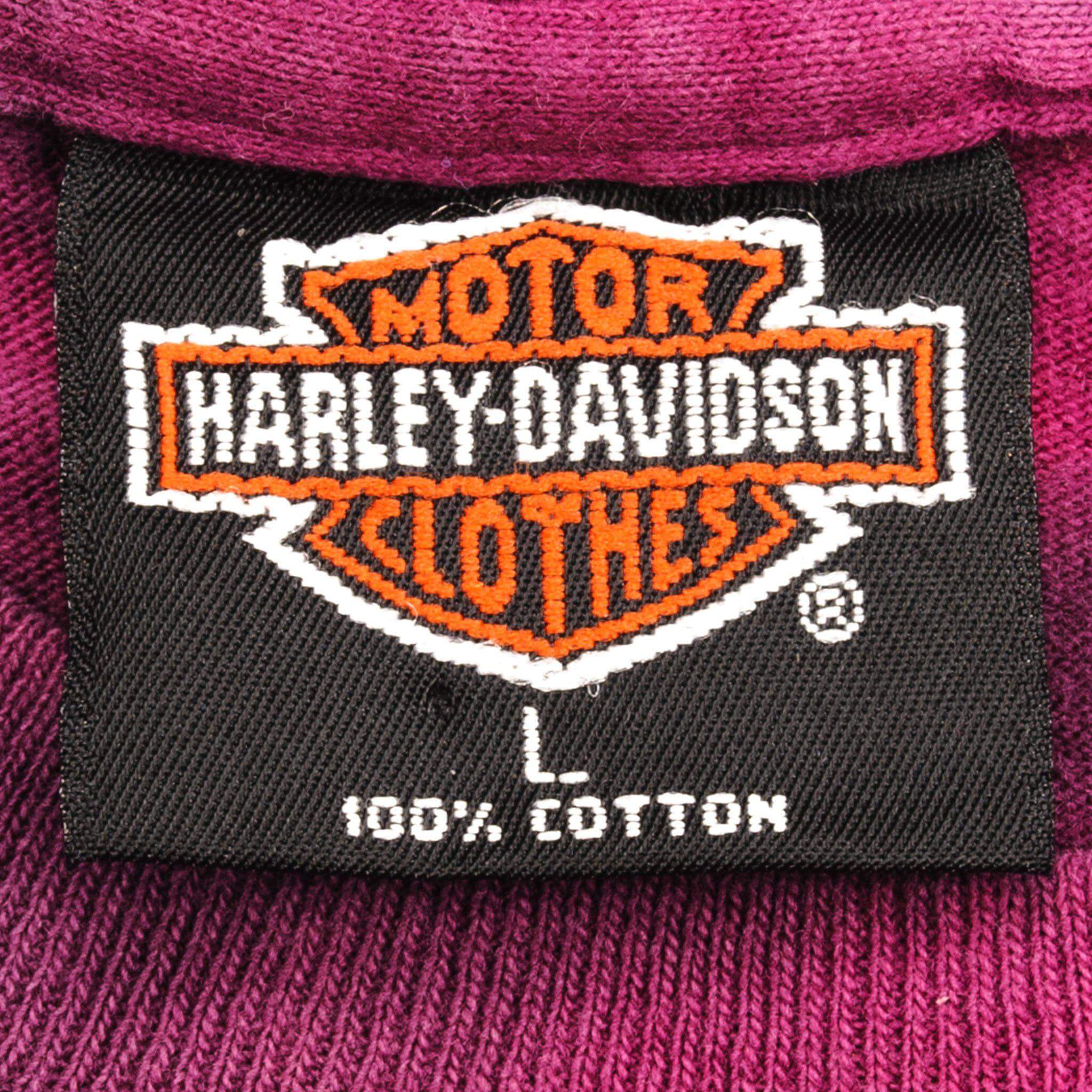 Vintage Tie Die Harley Davidson Tee Shirt "Southside Virginia Beach" By Holoubek Size Large Made In USA.