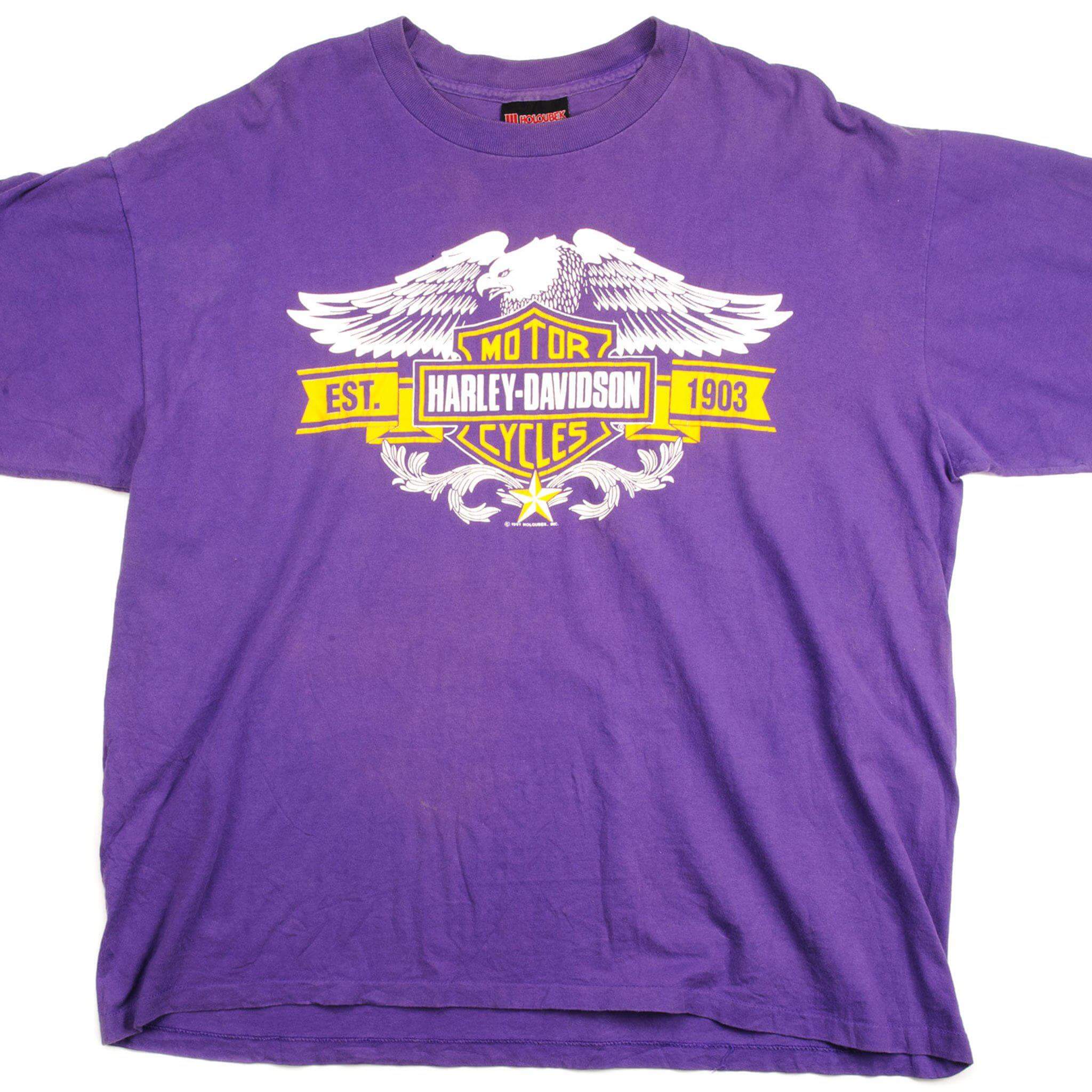 Vintage Harley Davidson Tee Shirt By Holoubek 1991 Size XL Made In USA.