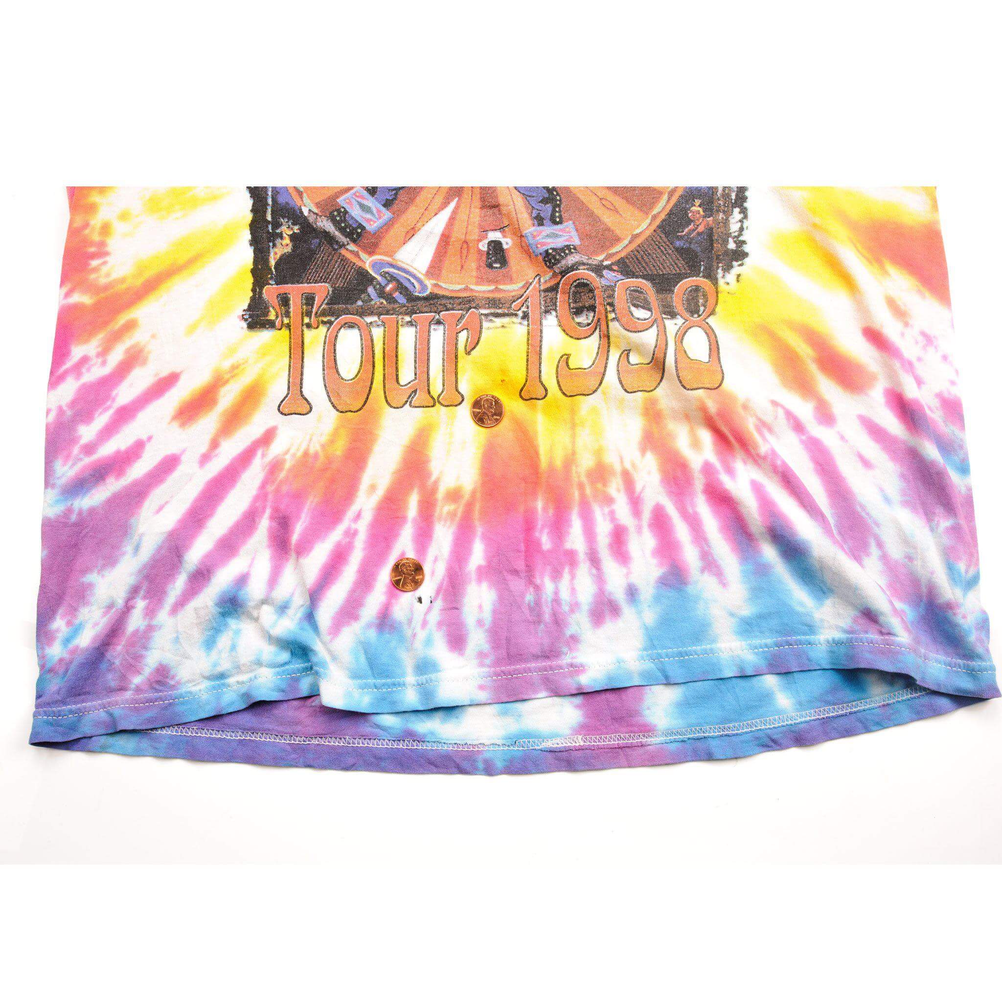 VINTAGE TIE DYE AEROSMITH NINE LIVES TOUR TEE SHIRT 1998 SIZE LARGE MADE IN USA