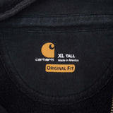 Vintage Carhartt Quarter Zip Black Hoodie Sweatshirt Size XL Tall