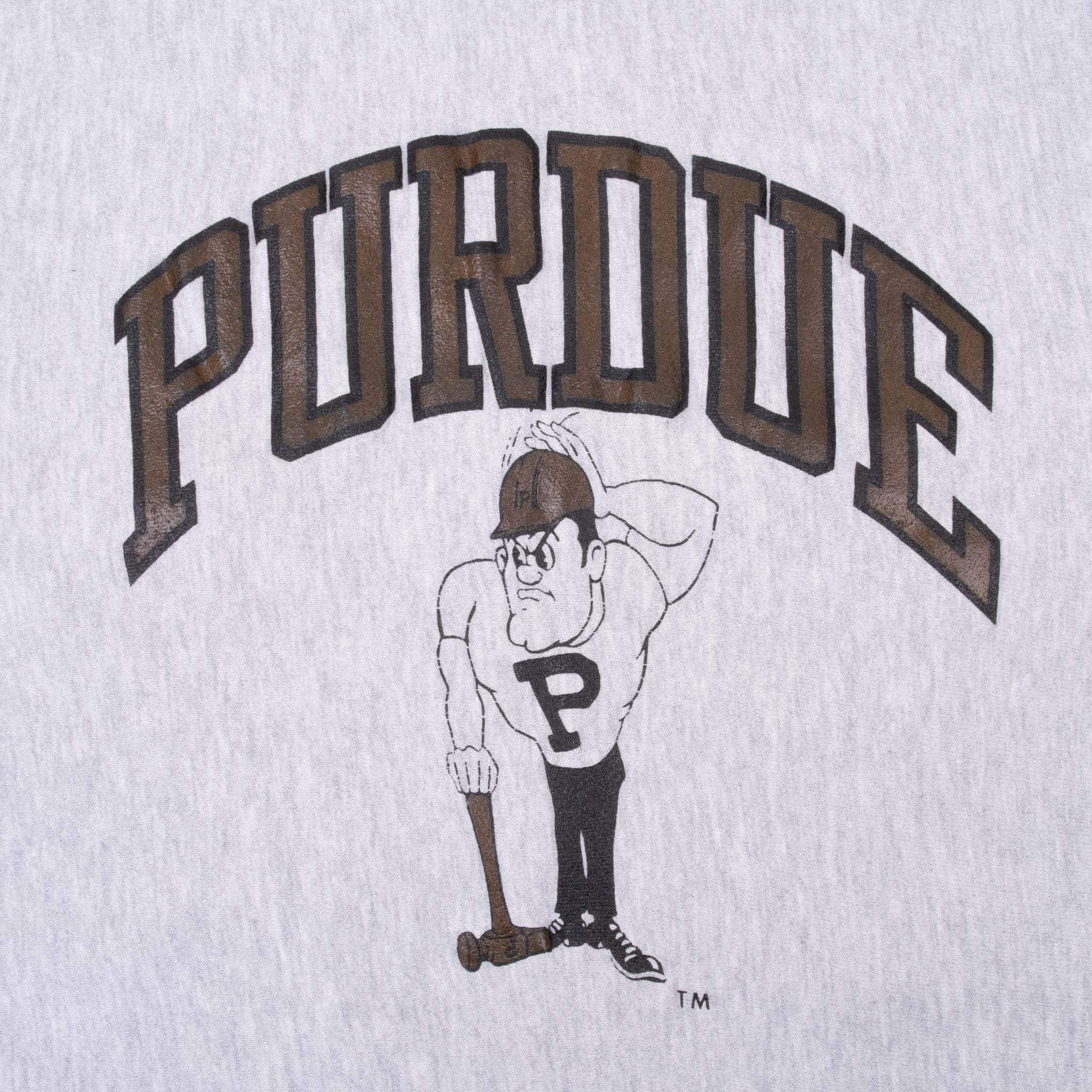 Vintage Champion Reverse Weave Perdue University Grey Sweatshirt 1990S Size Large Made In Usa