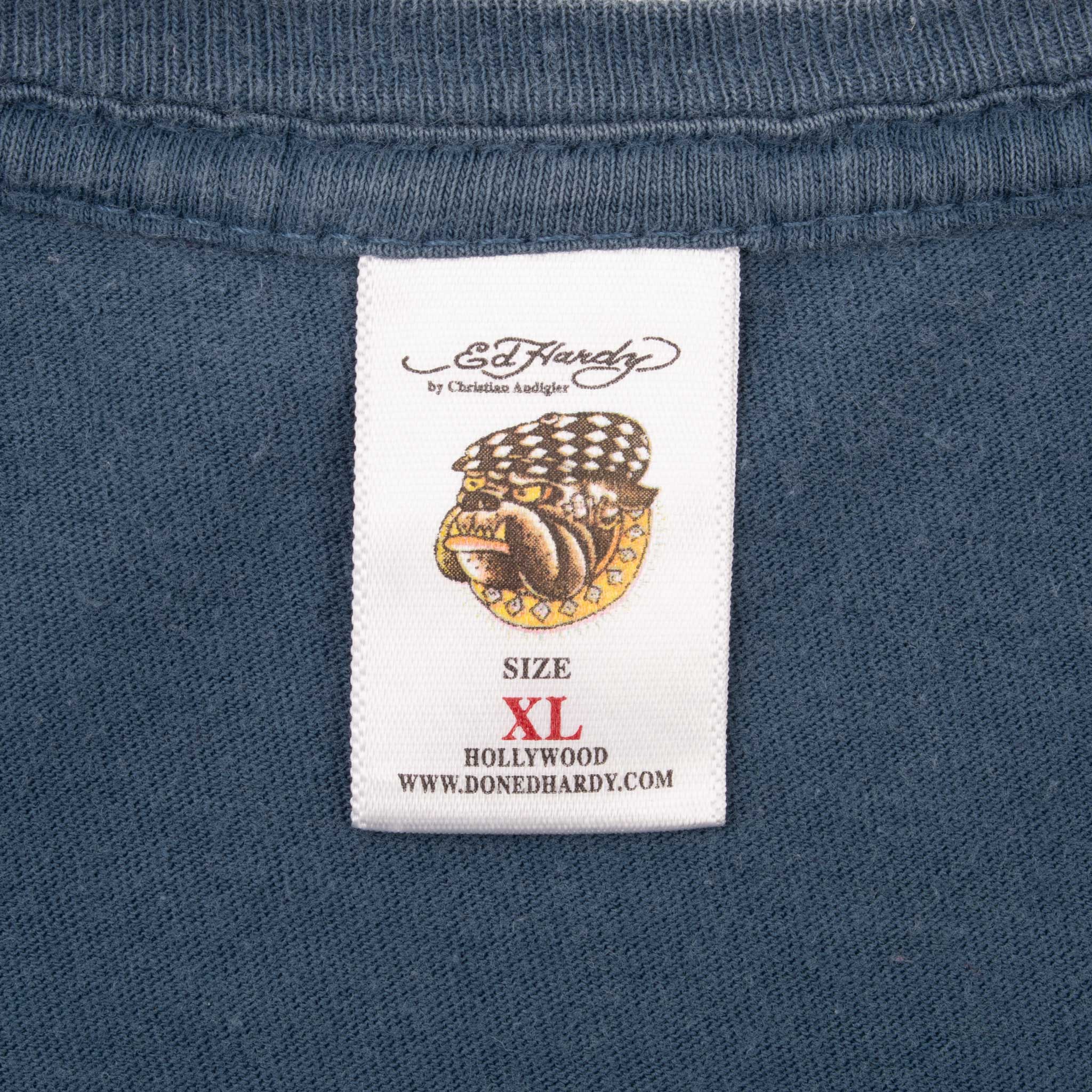 Ed Hardy by Christian Audigier neck label showing size XL