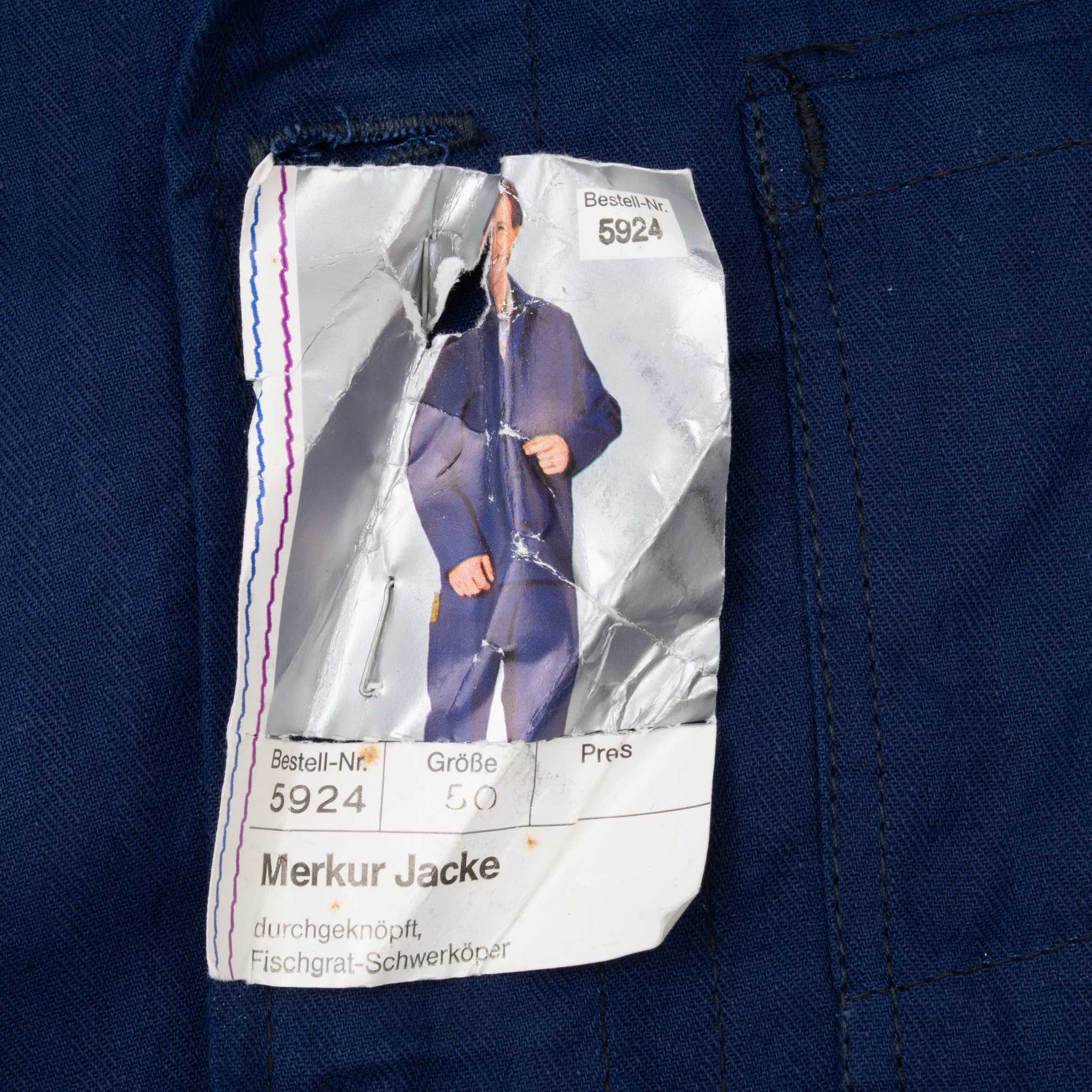 Vintage French Workwear Twill Herringbone Sanfor Jacket 1960S Size 50EU equivalent Large Deadstock