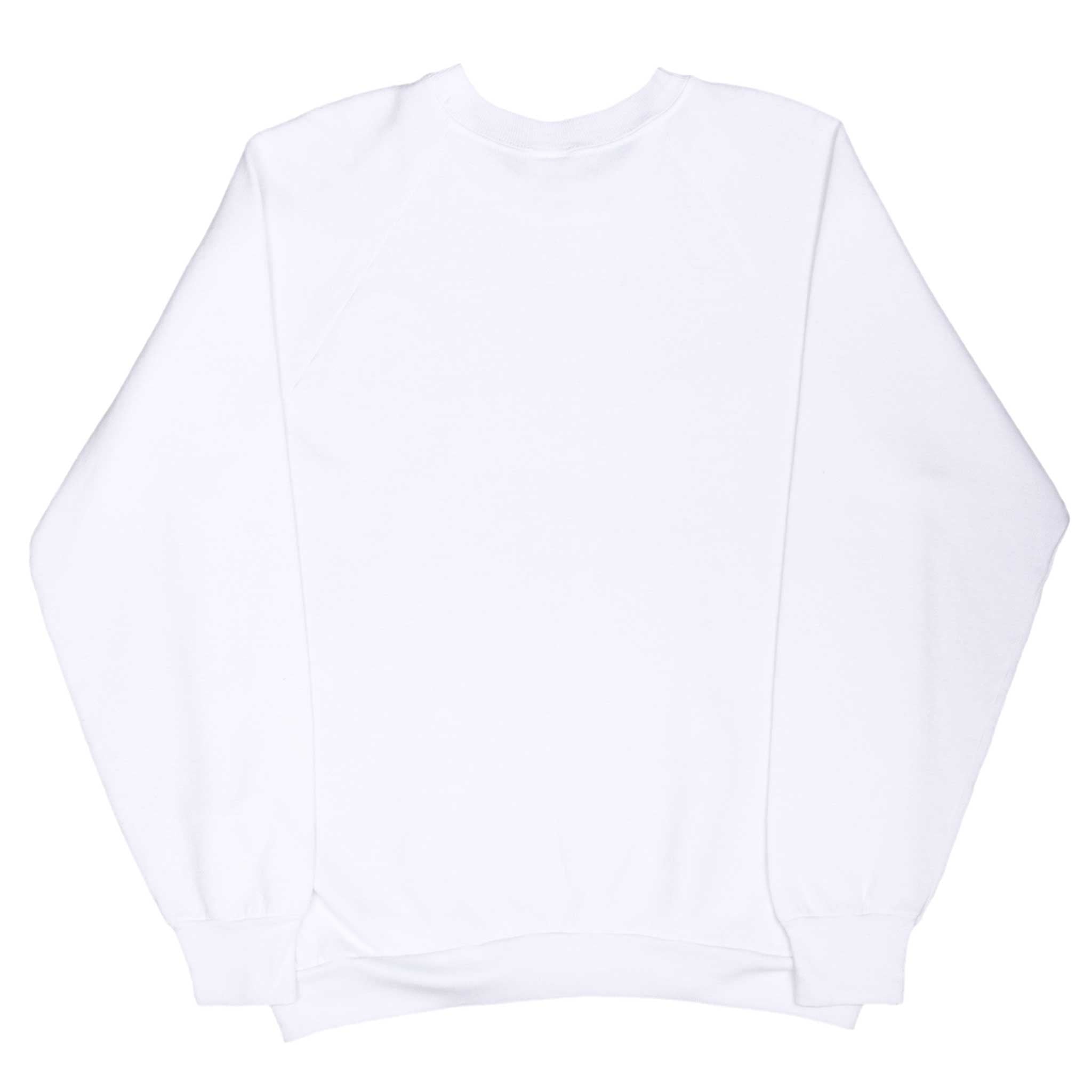 Vintage Guess Bootleg Fruit Of The Loom White Sweatshirt 1990S Large Made In Usa