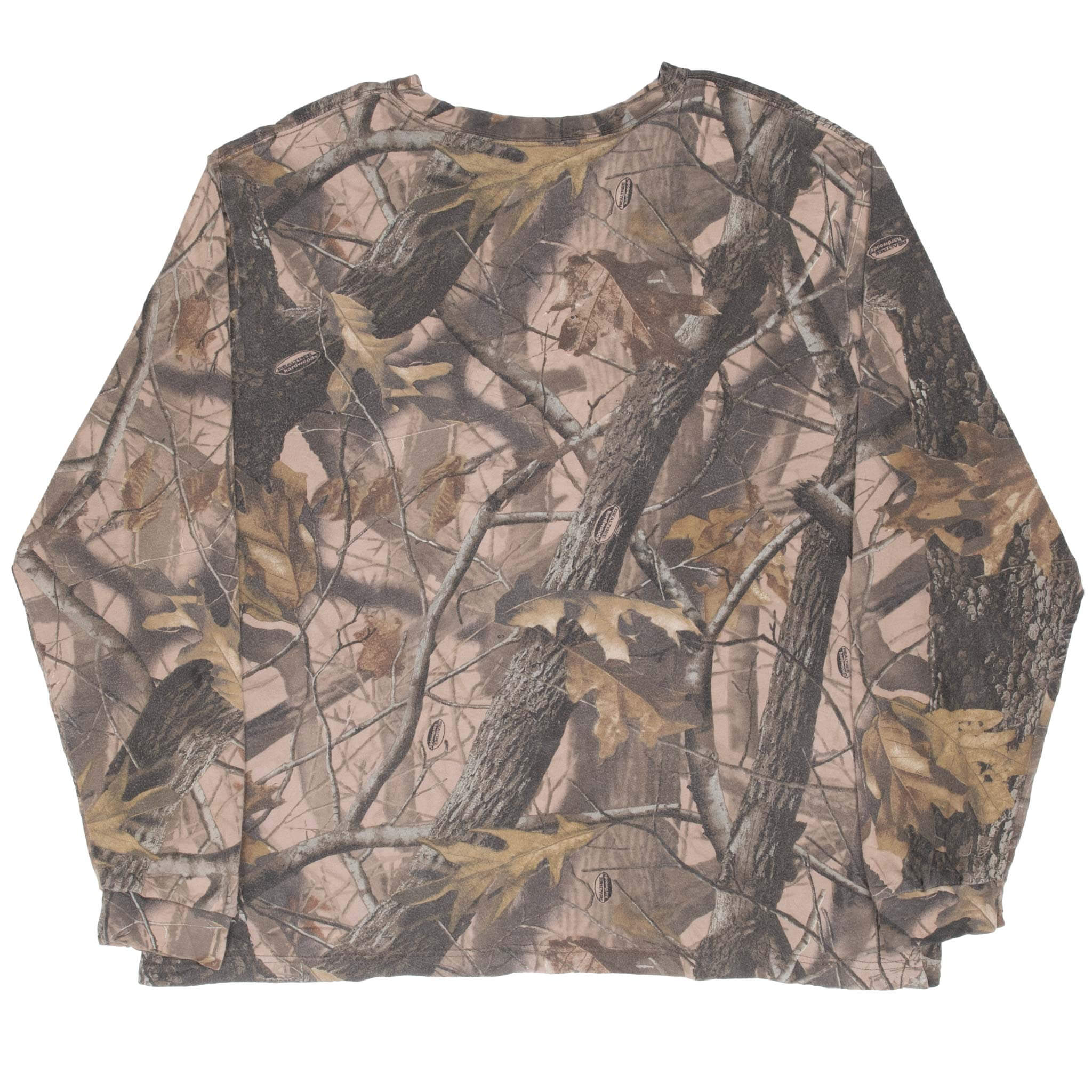 Vintage Hunting Realtree Hardwoods Camo Long Sleeve Pocket Tee Shirt Size XL