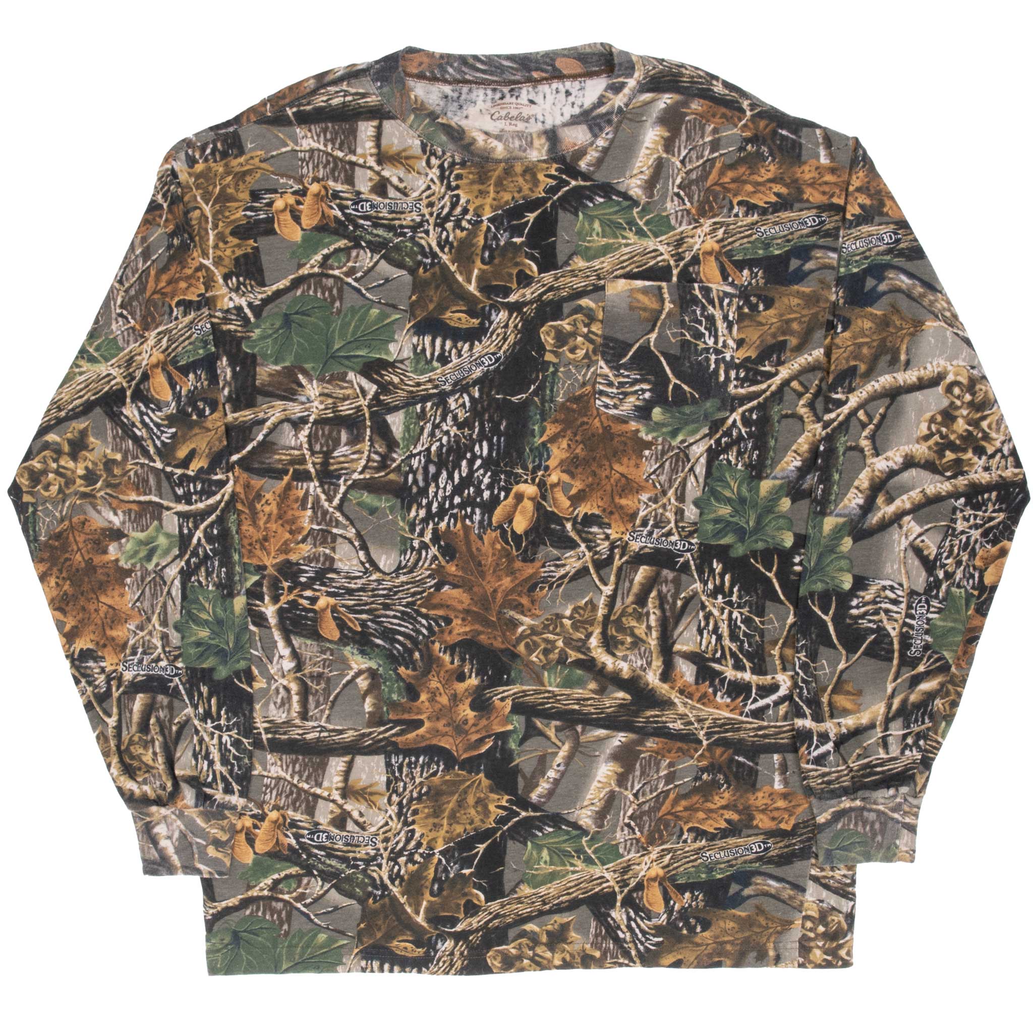 Vintage Hunting Seclusion 3D Camo Long Sleeve Tee Shirt Size Large