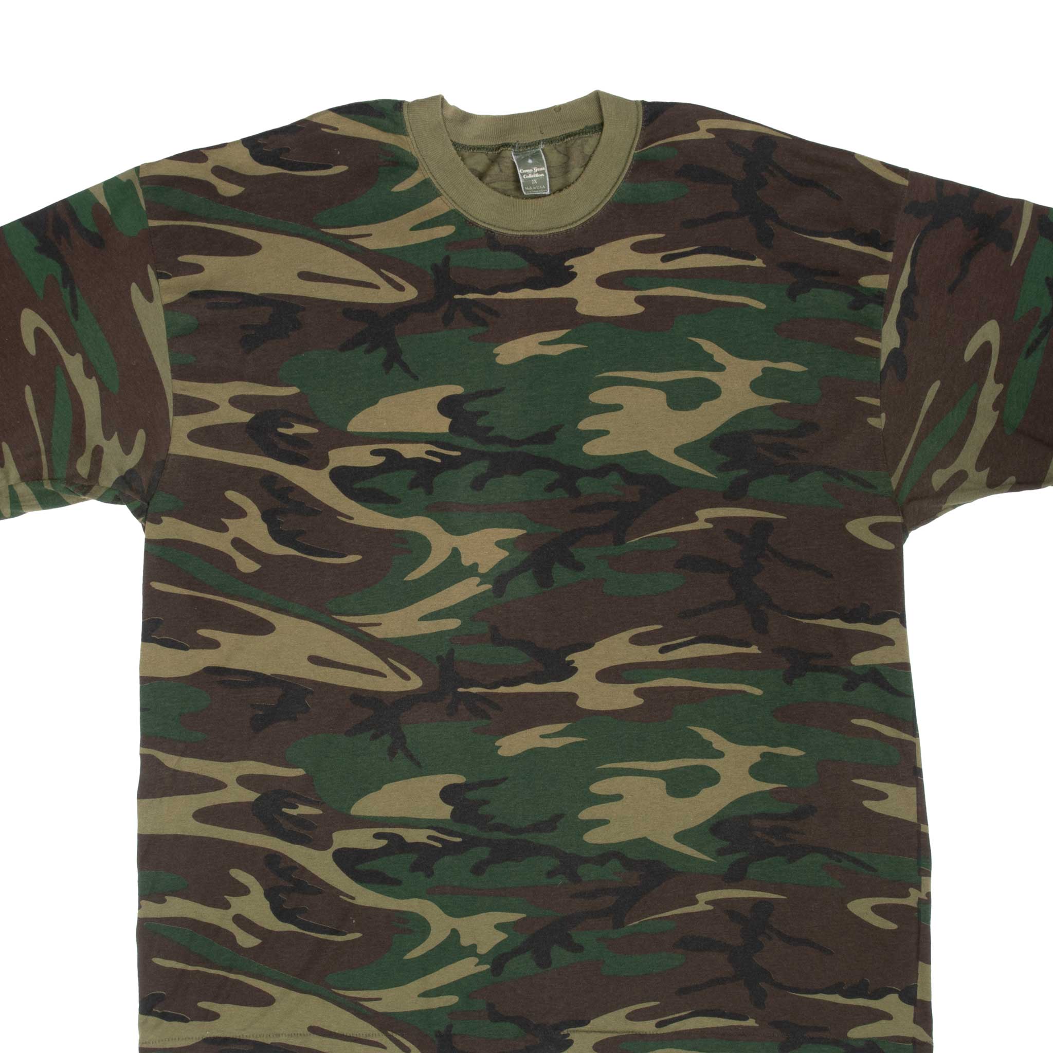 Vintage Hunting Woodland Camo Tee Shirt 1990S Size 2XL