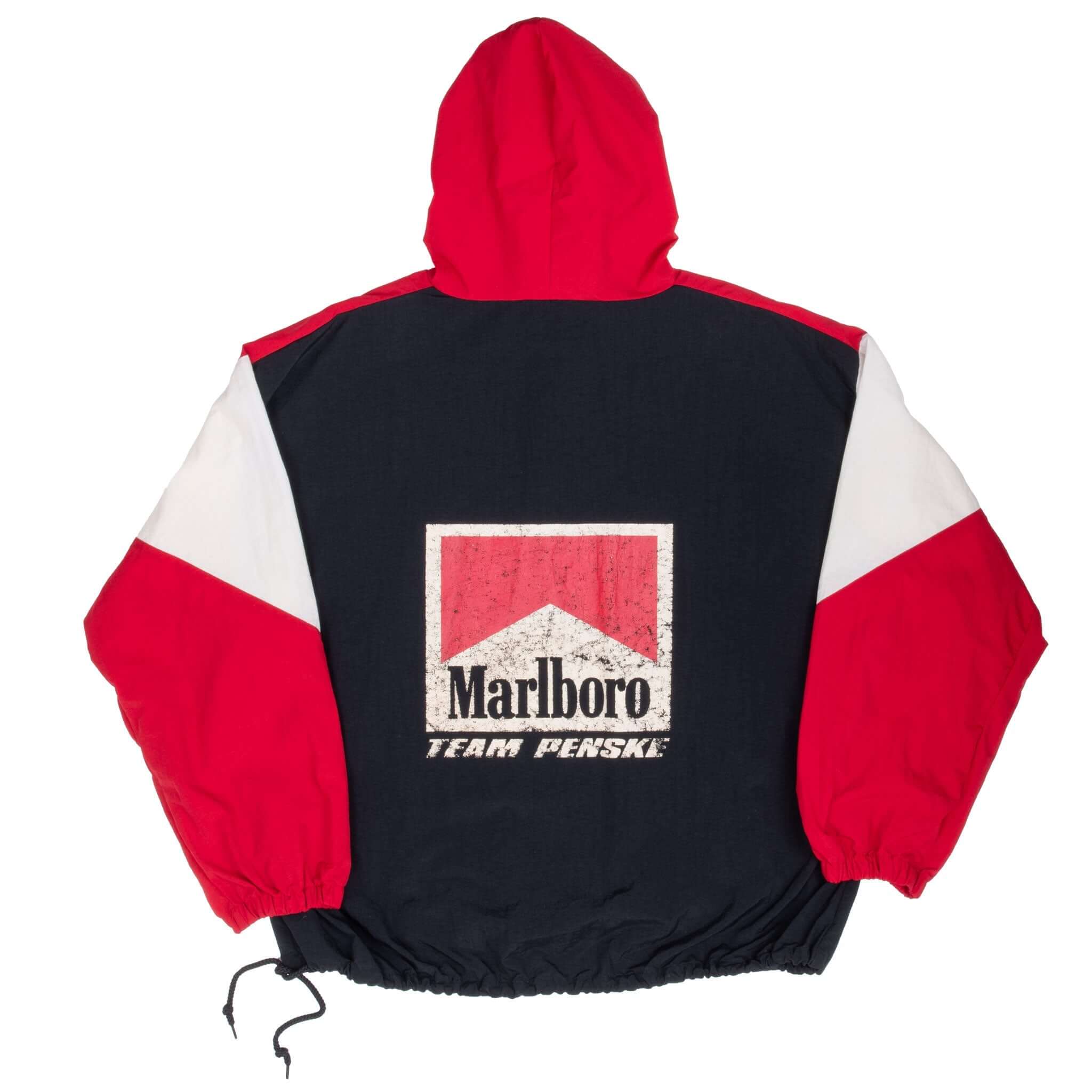 Vintage Marlboro Racing Team Penske Pullover Windbreaker Jacket 1990S Size XL