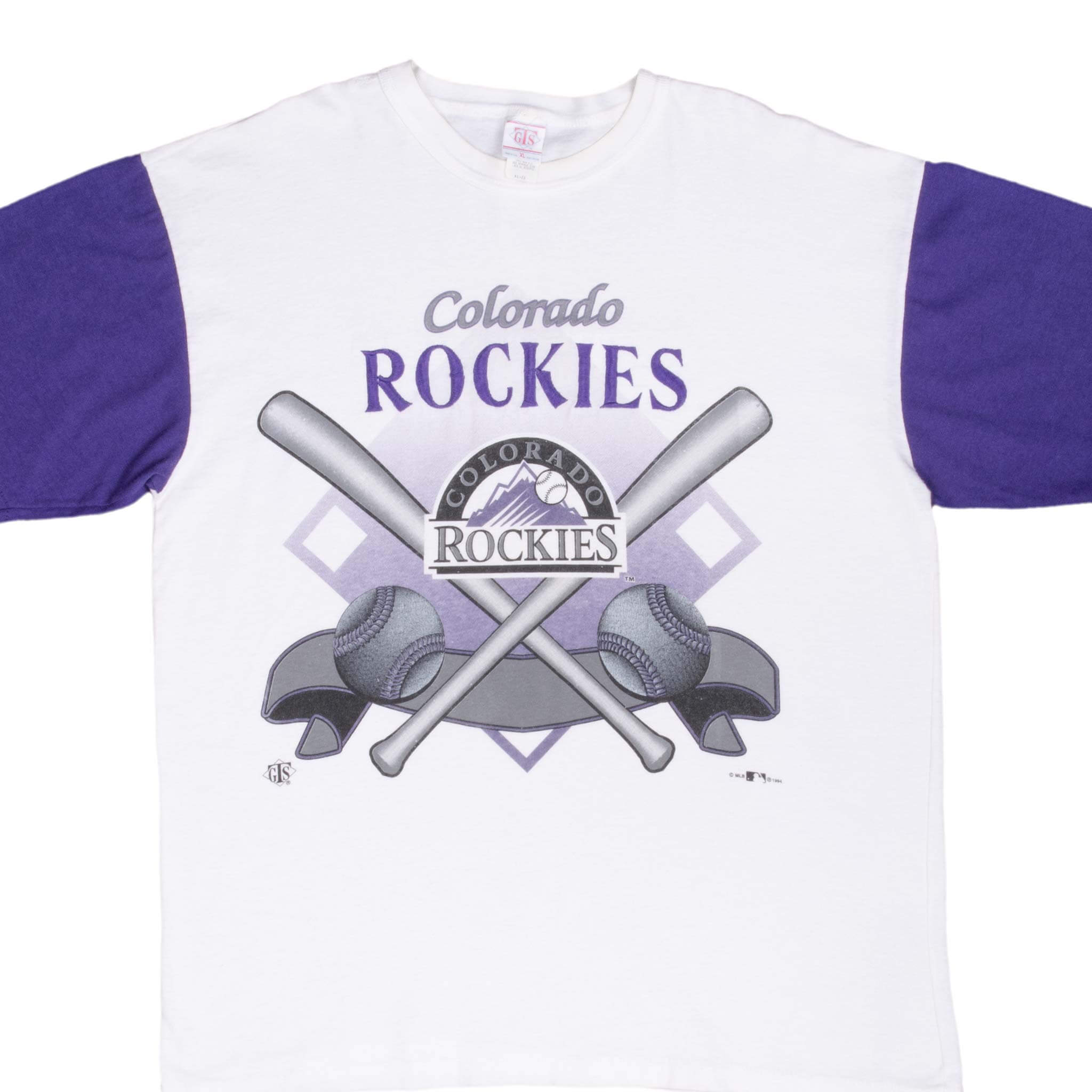 Vintage Mlb Colorado Rockies 1994 Tee Shirt Size XL Made In Usa With Single Stitch Sleeves