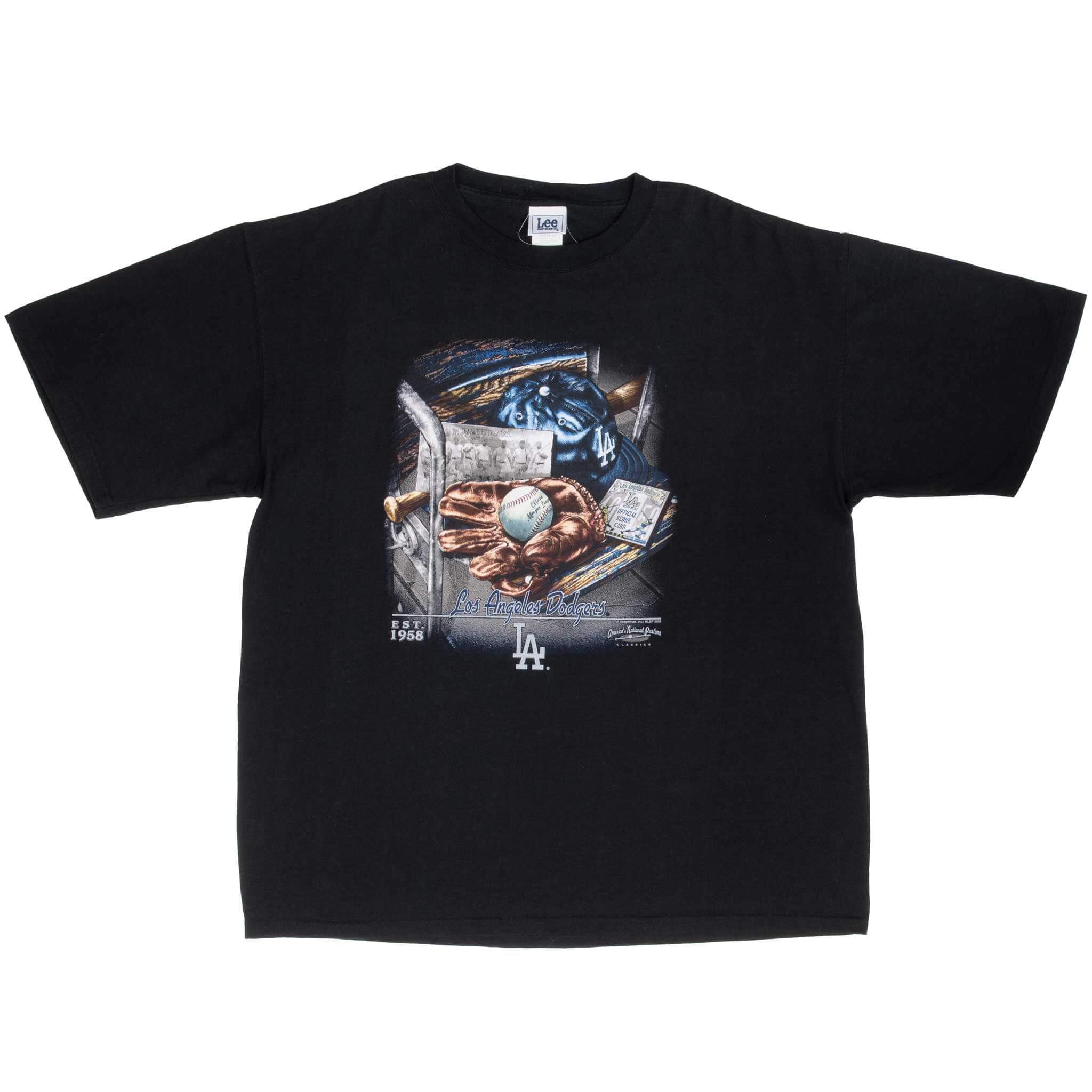 Vintage Mlb Los Angeles Dodgers Black Tee Shirt 2005 Size XL
