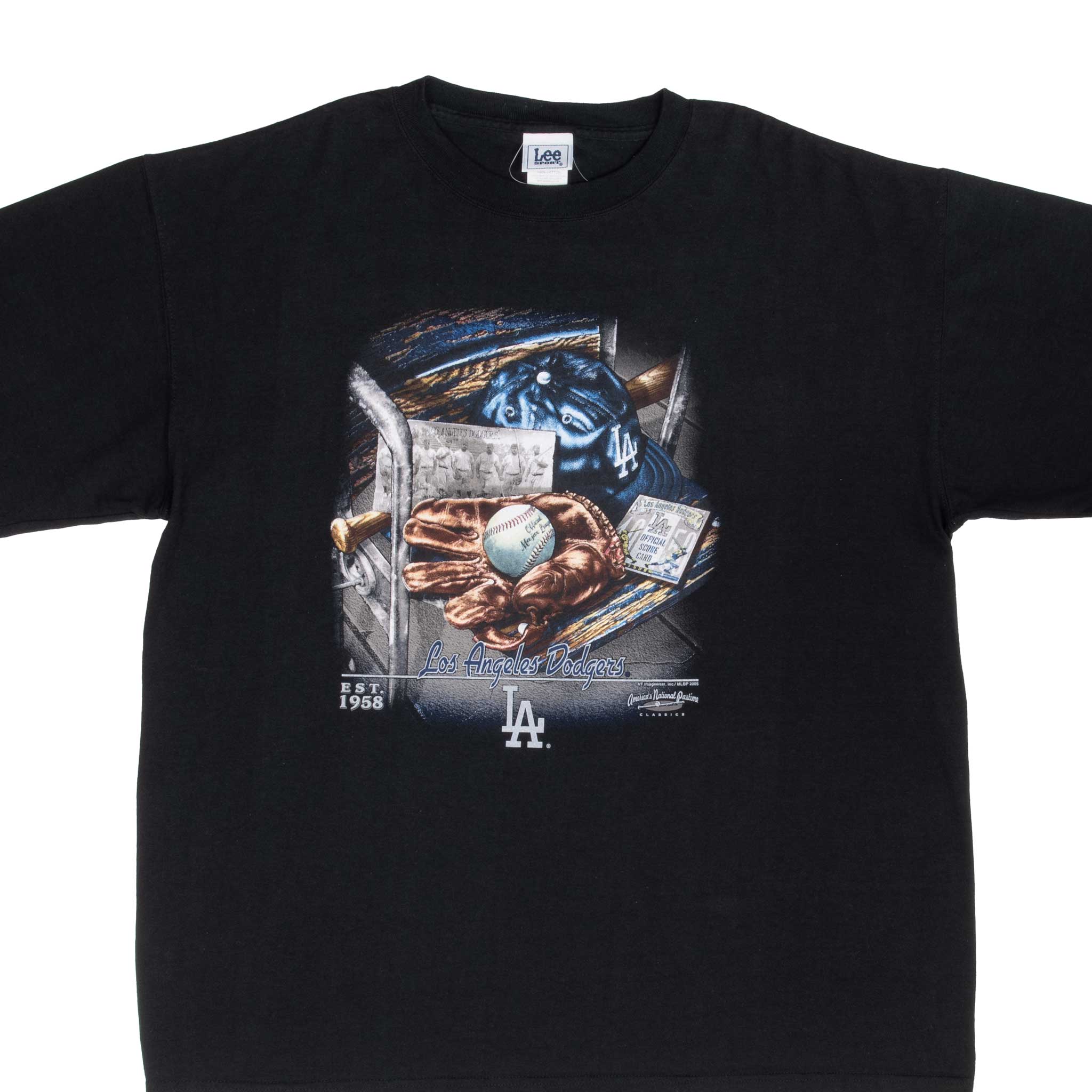 Vintage Mlb Los Angeles Dodgers Black Tee Shirt 2005 Size XL