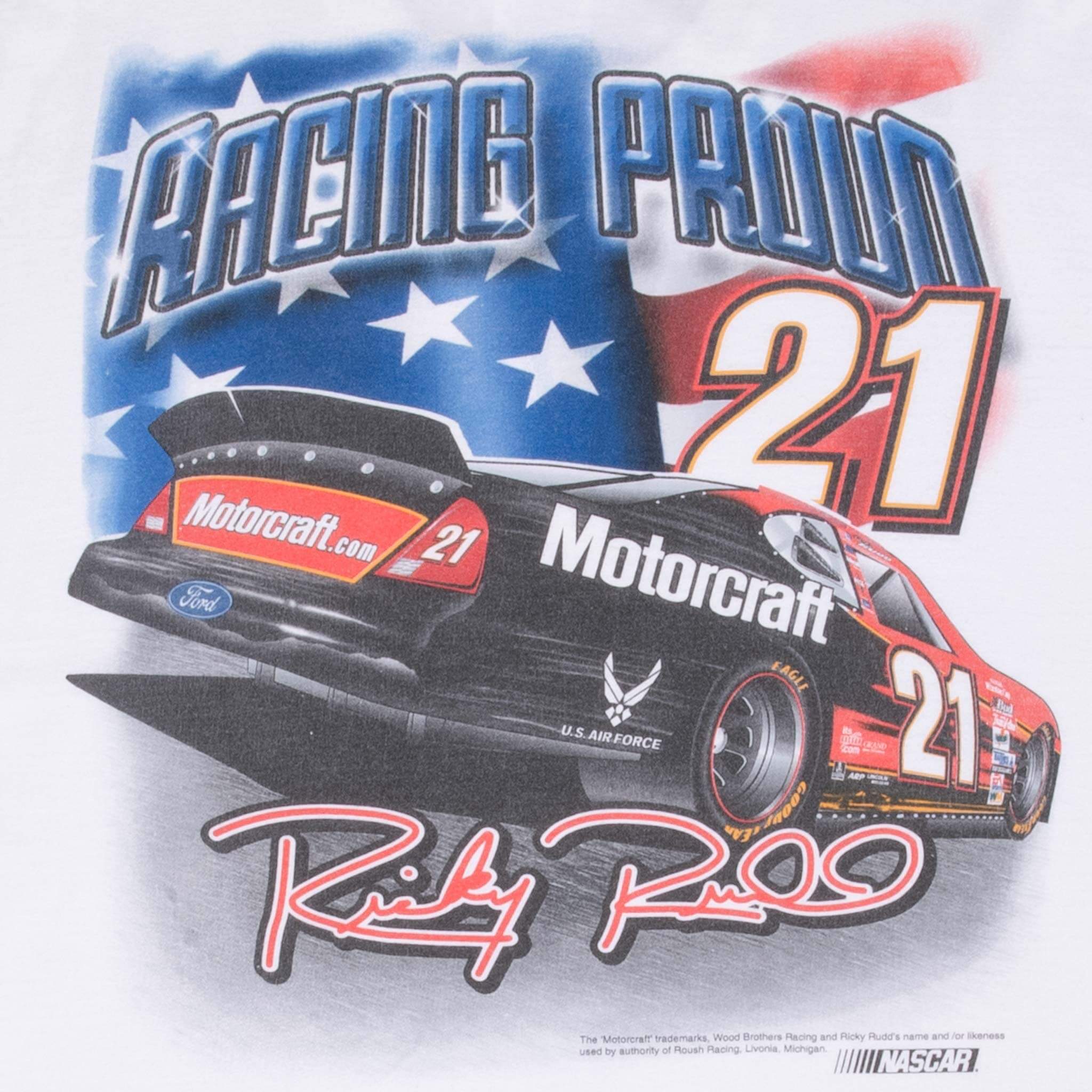 Vintage Nascar Ricky Rudd All American Man 1990S Tee Shirt Size XL