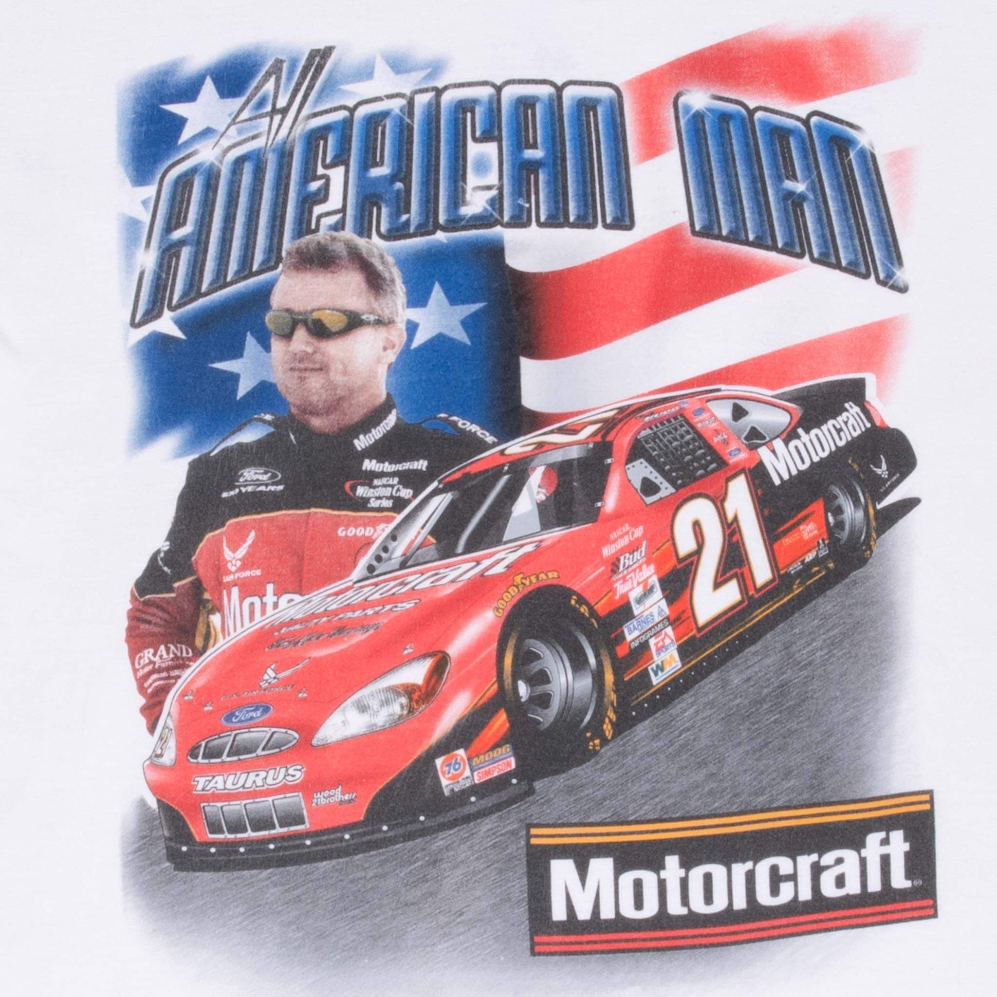 Vintage Nascar Ricky Rudd All American Man 1990S Tee Shirt Size XL