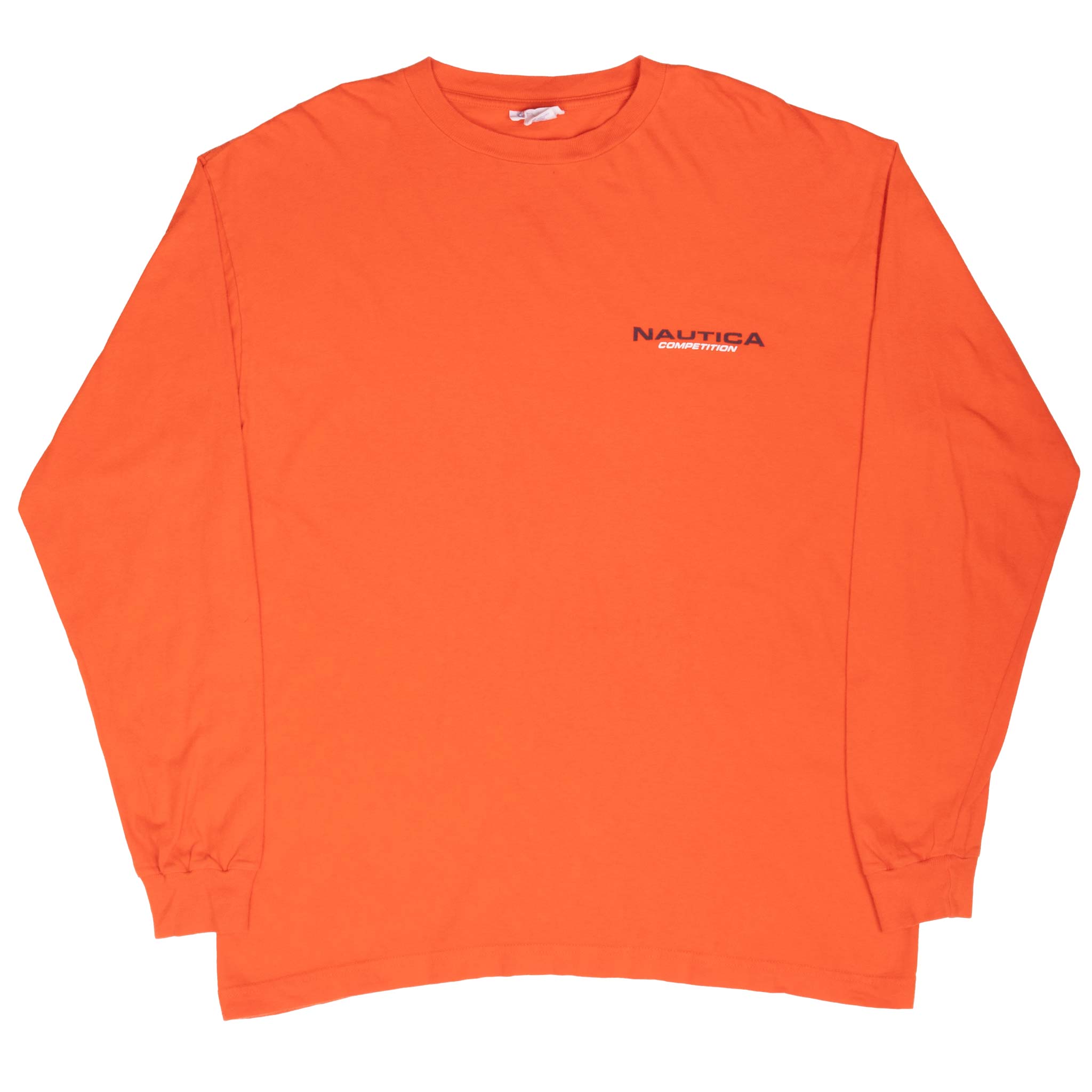 Vintage Nautica Competition Orange Long Sleeve Tee Shirt 2000S Size Medium
