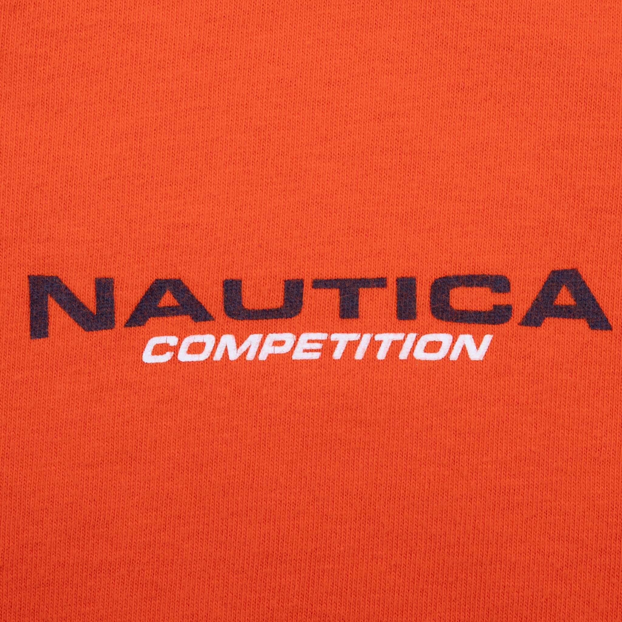 Vintage Nautica Competition Orange Long Sleeve Tee Shirt 2000S Size Medium