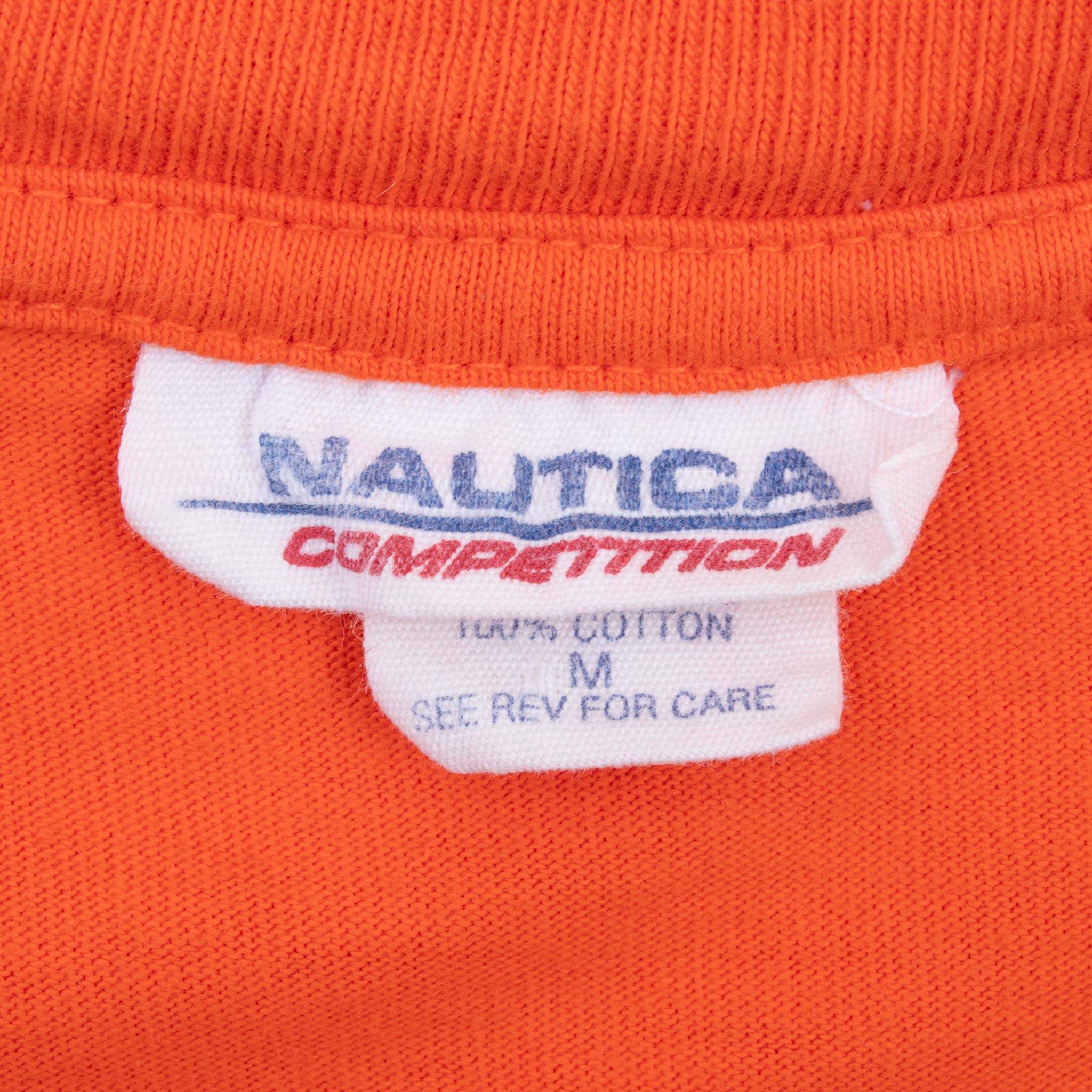 Vintage Nautica Competition Orange Long Sleeve Tee Shirt 2000S Size Medium