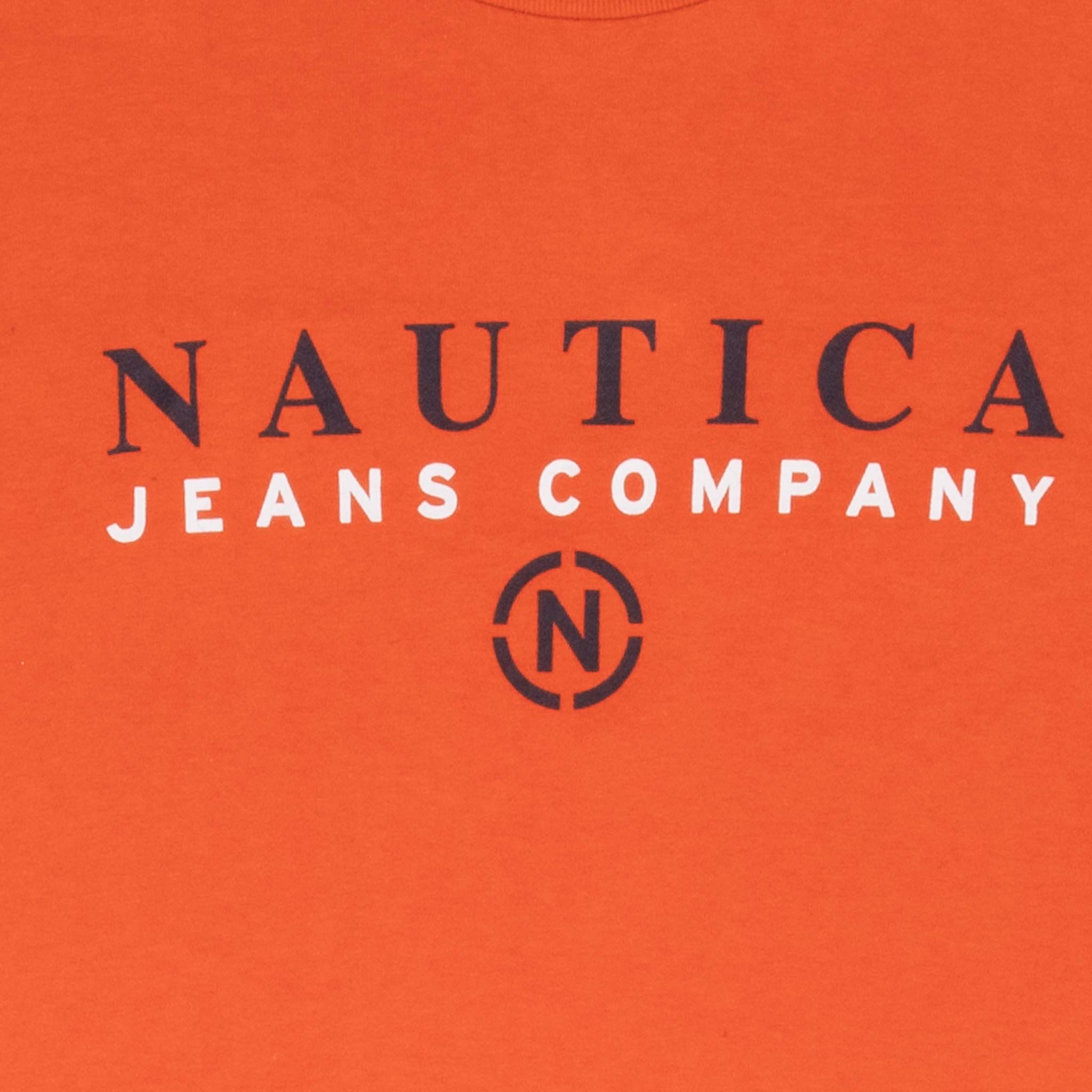Vintage Nautica Jeans Orange Tee Shirt 2000S Large