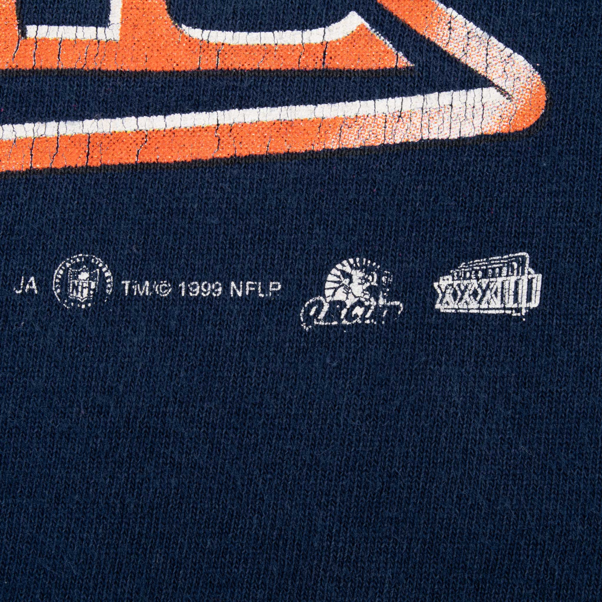 Vintage Nfl Denver Broncos Super Bowl XXXII Champions 1998 Blue Tee Shirt Size XL