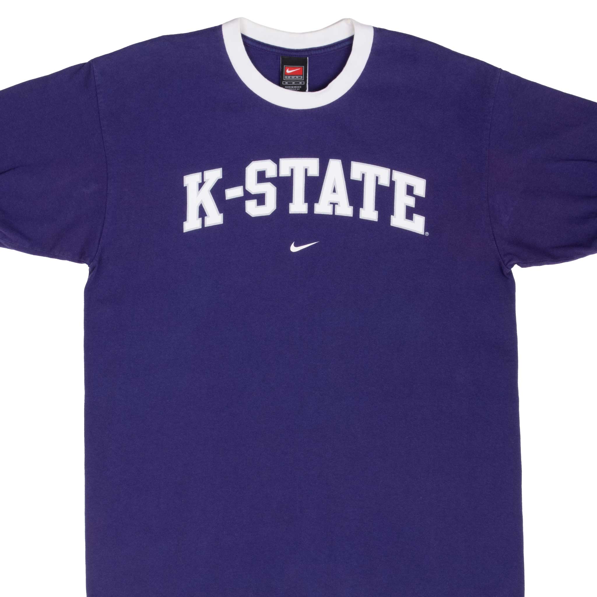 Vintage Nike Ncaa Kansas State Ringer Purple Tee Shirt 1990S Medium