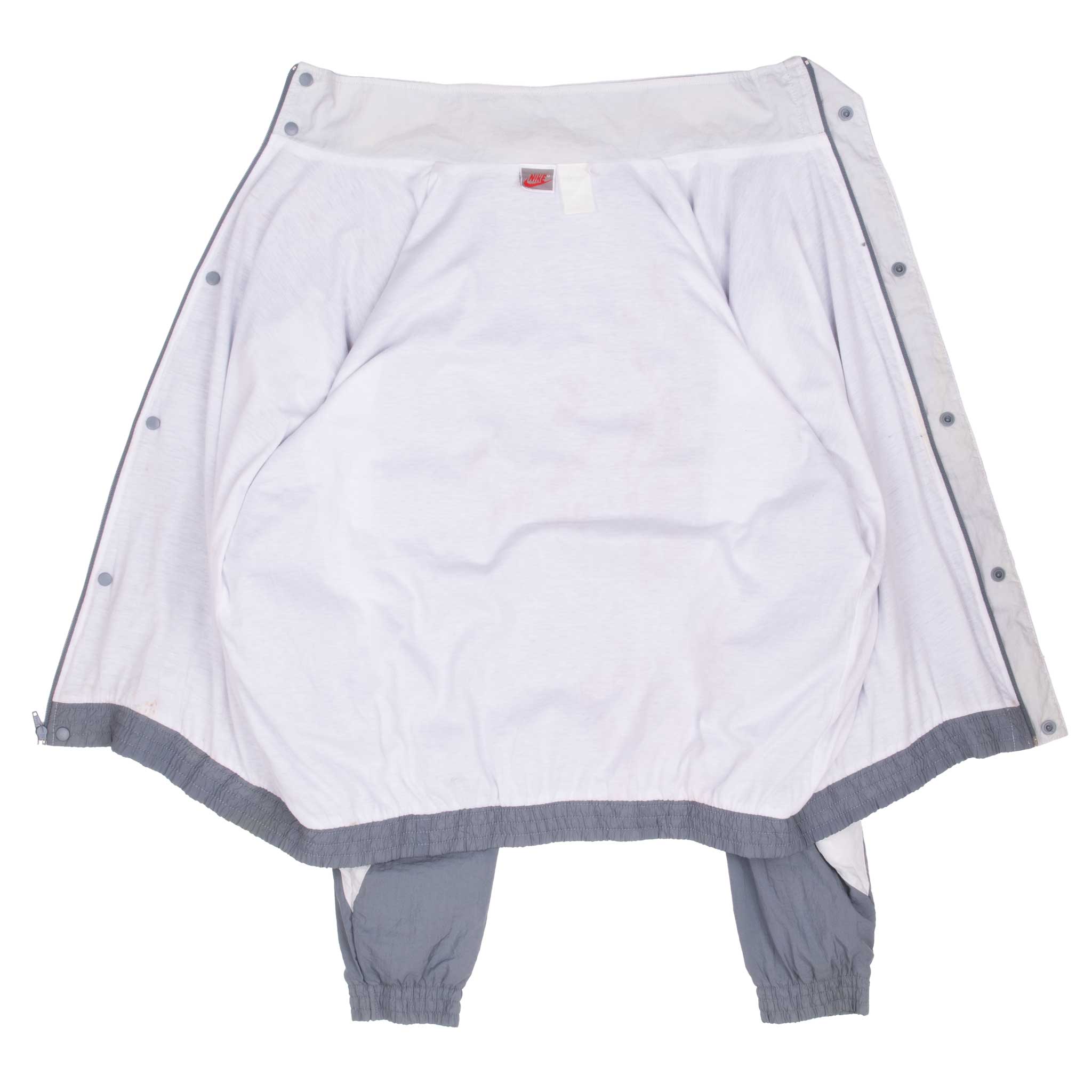 Vintage Nike Swoosh Grey Windbreaker Jacket Late 1980S Size XL