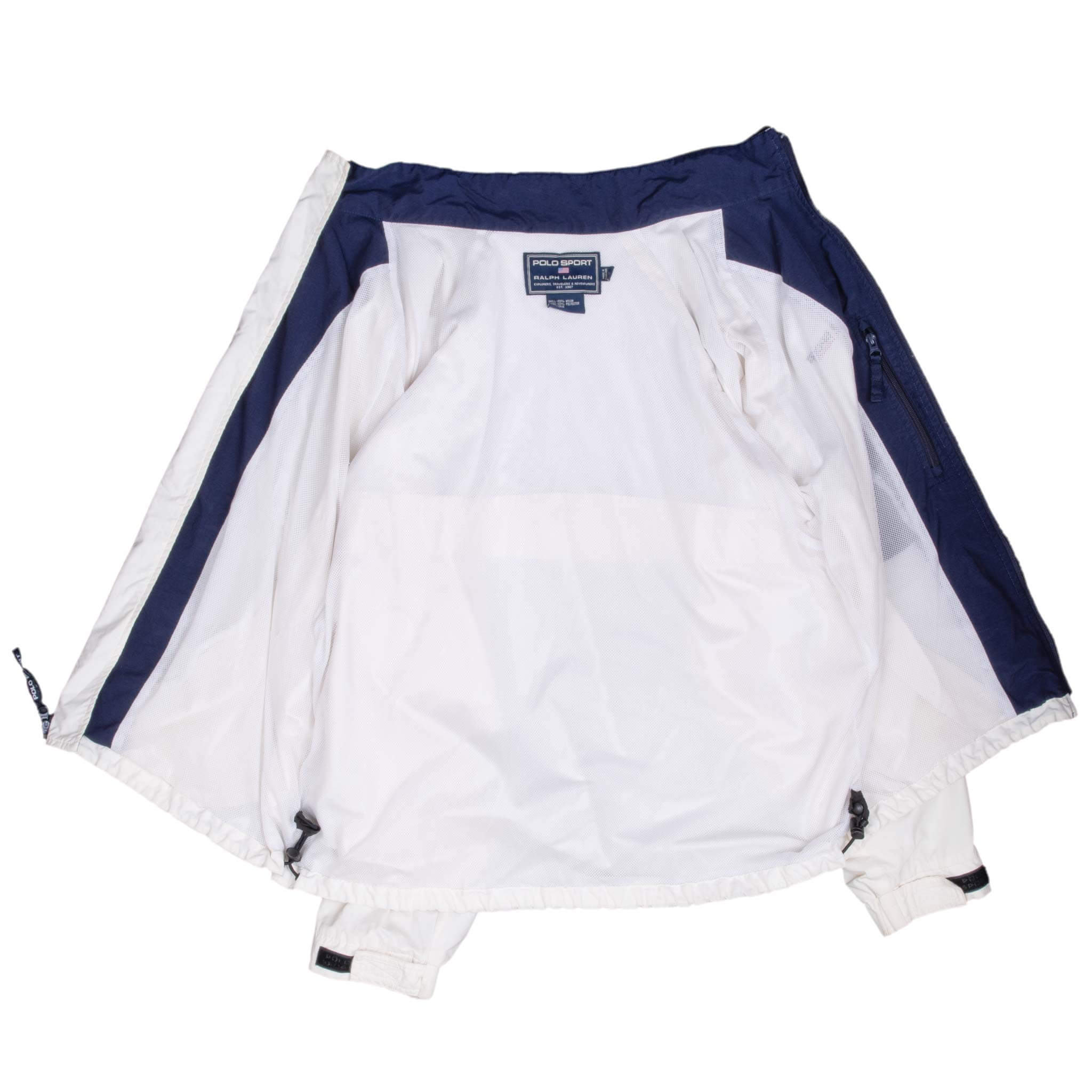 Vintage Polo Sport Ralph Lauren White Windbreaker Jacket 1990S Size Large