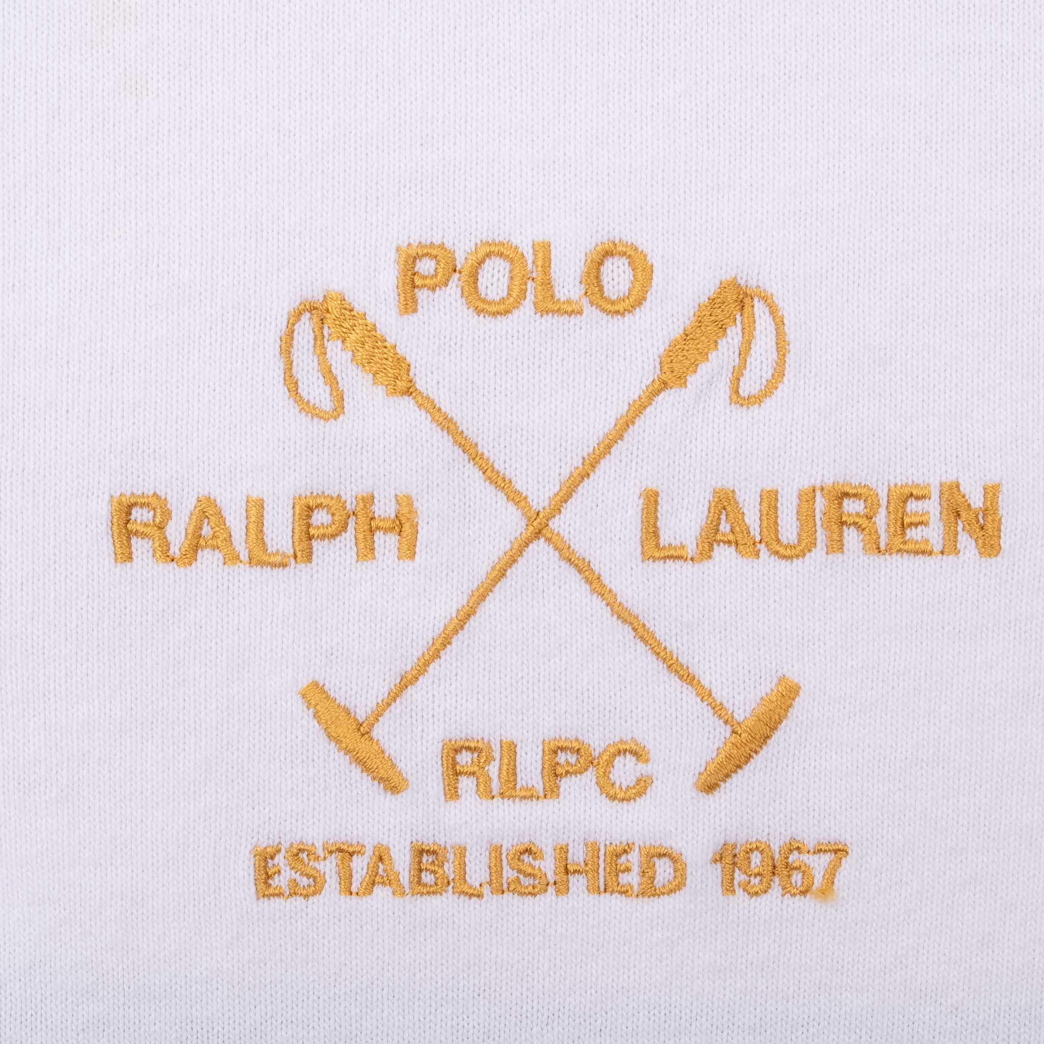 Vintage Ralph Lauren Blue And White Striped Rugby Polo Shirt 1990S Size Medium