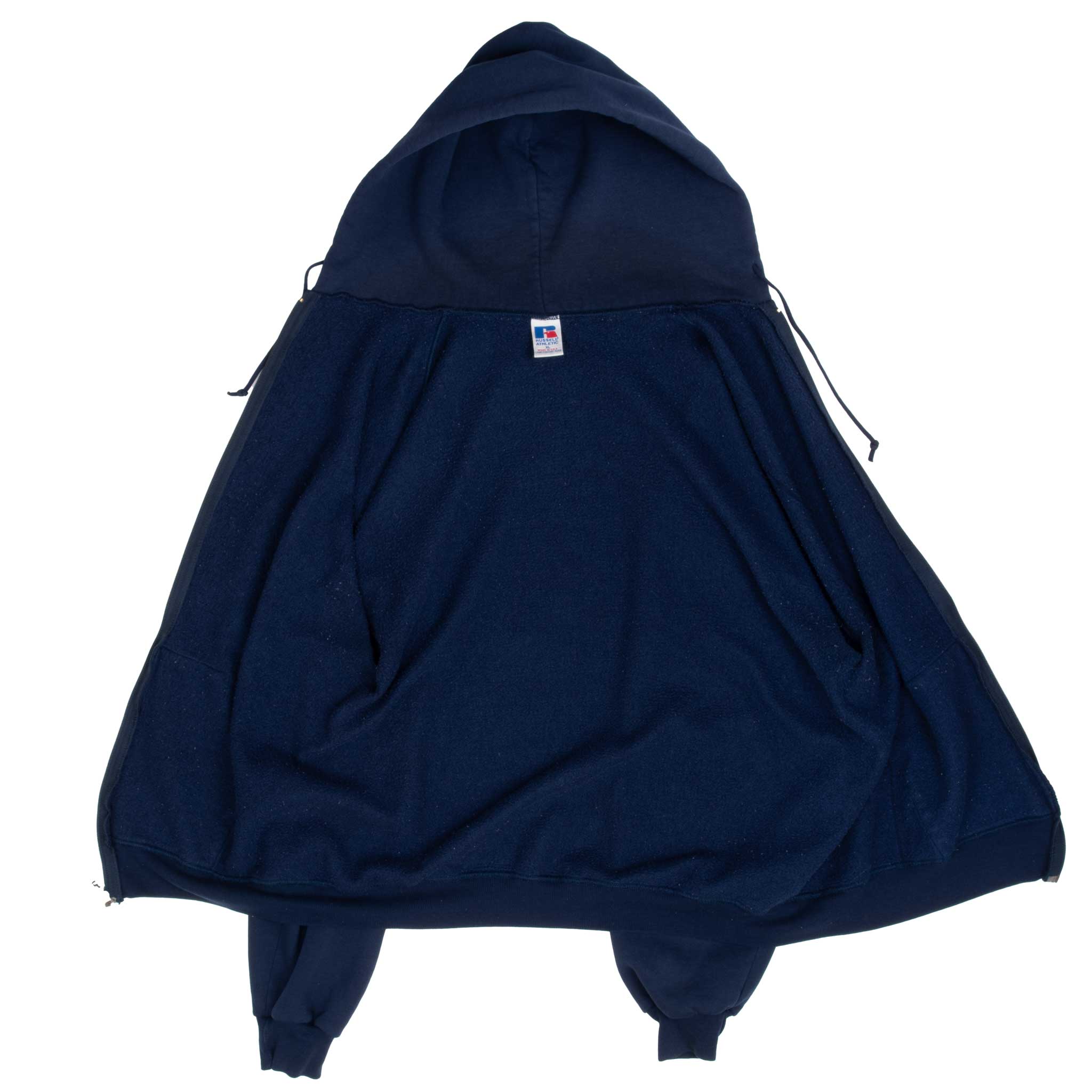 Vintage Ucla Blue Full Zip Russell Hoodie Sweatshirt 1990S Size XL Made In Usa