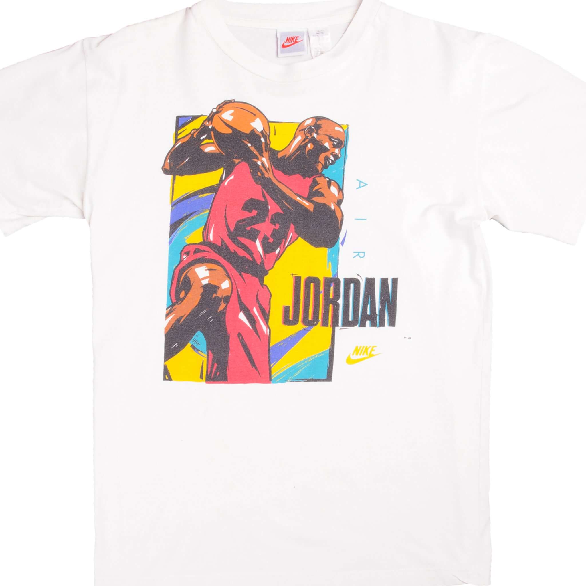 Vintage White Nike Air Jordan Tee Shirt 1987-1992 Size M