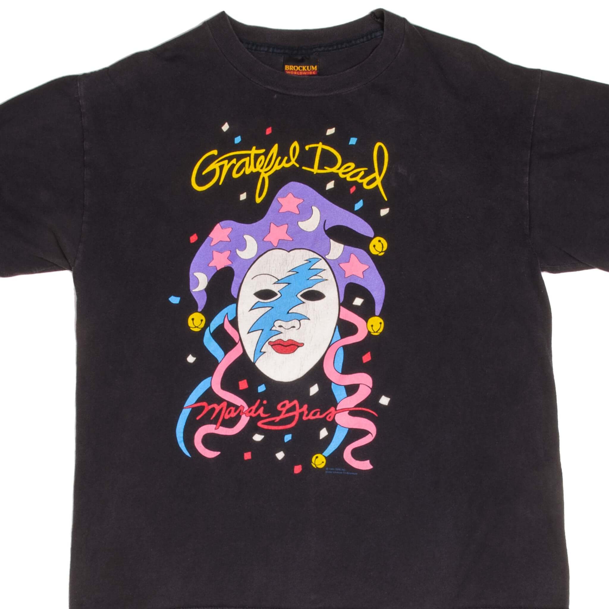 Vintage Grateful Dead Mardi Gras Tee Shirt 1990 Size Large Made In Usa With Single Stitch Sleeves