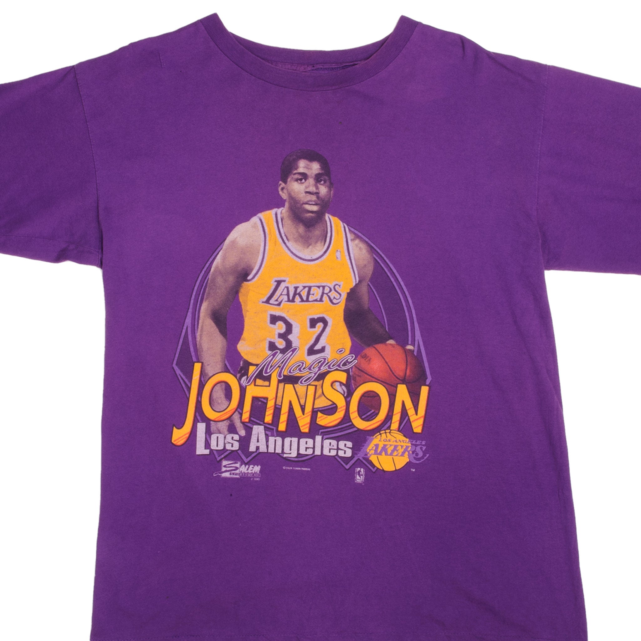 Nutmeg Magic Johnson 32 LA Lakers Black Purple Stats T-shirt