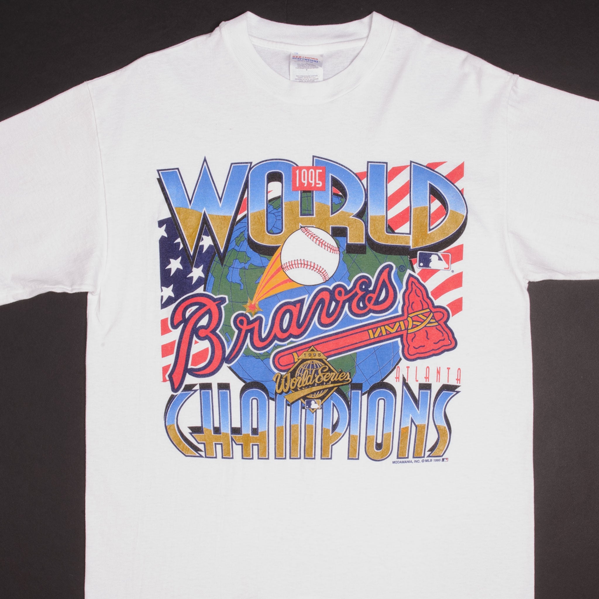 VINTAGE MLB ATLANTA BRAVES WORLD CHAMPIONS 1995 TEE SHIRT LARGE