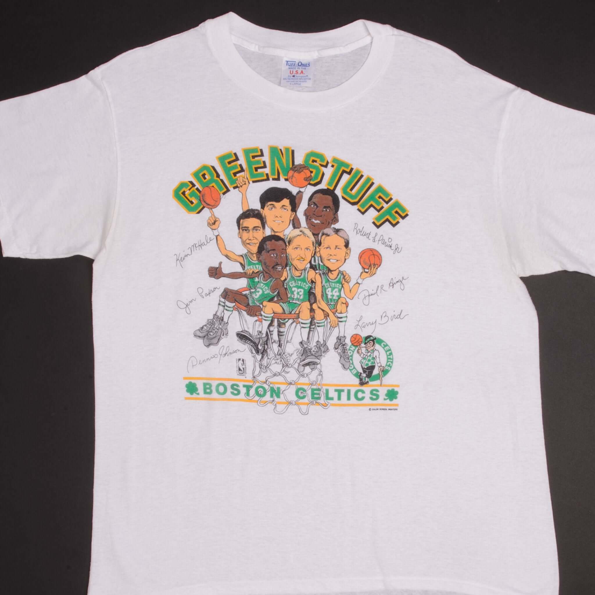 Vintage NBA Boston Celtics Design By Mudge 1980S Tee Shirt Size XL Made In USA