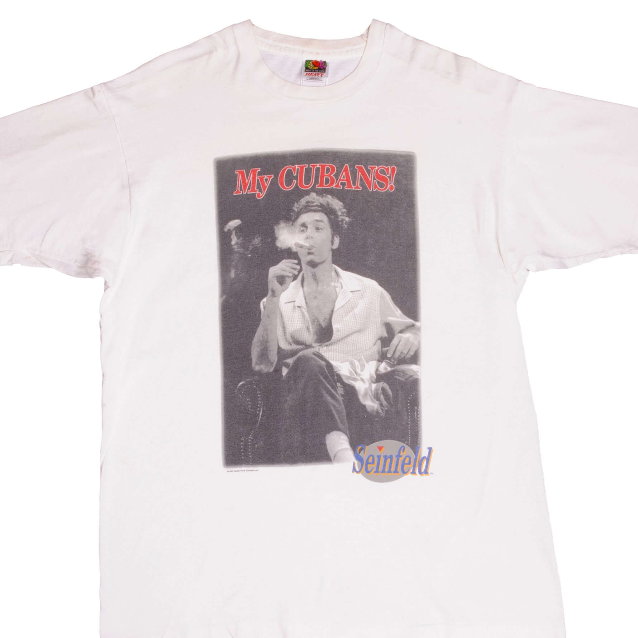Vintage Tv Show Seinfeld My Cubans Tee Shirt 1993 Size Large Made In USA With Single Stitch Sleeves