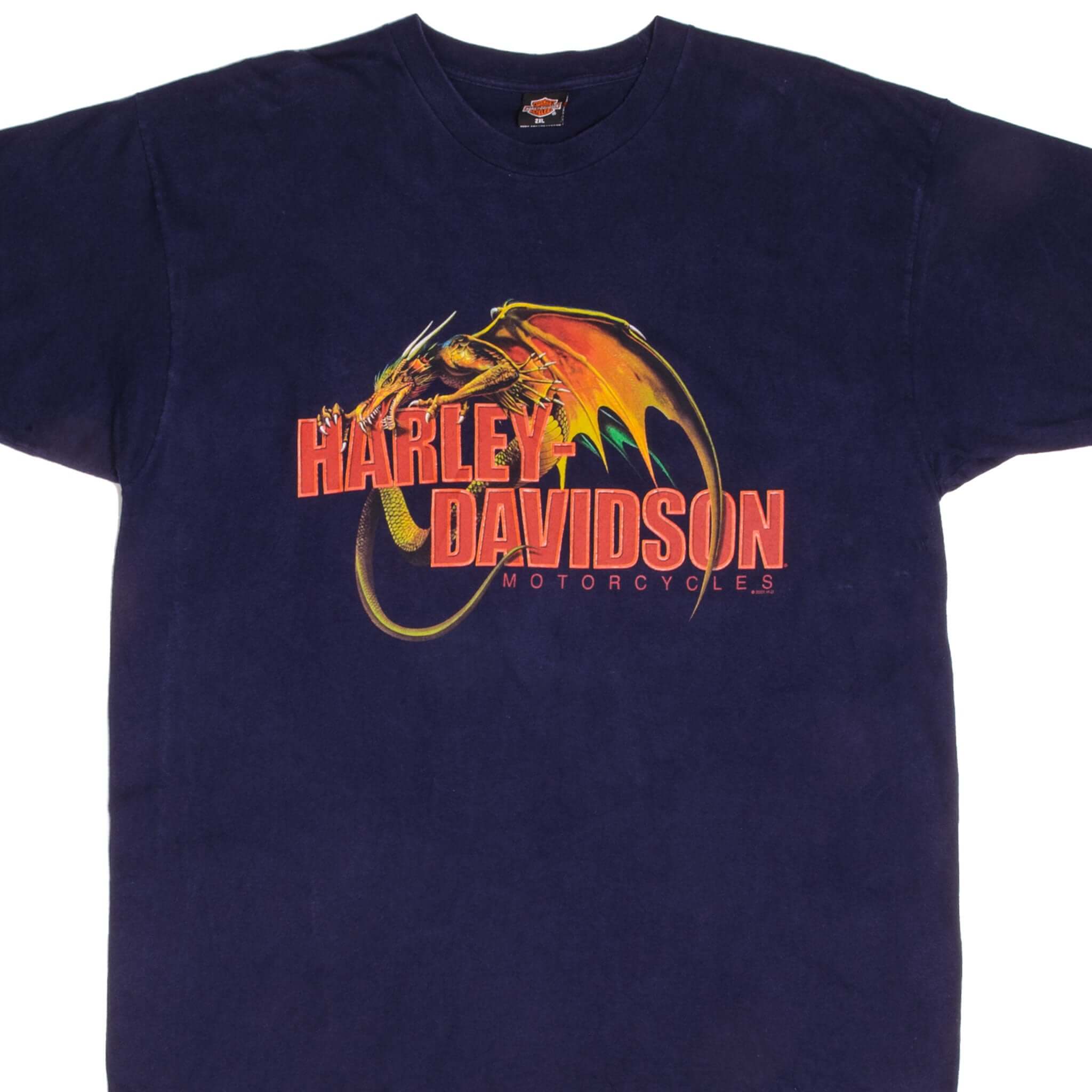 Vintage Harley Davidson Dragon Oak Lawn Illinois 2001 Tee Shirt Size XL Made In Usa