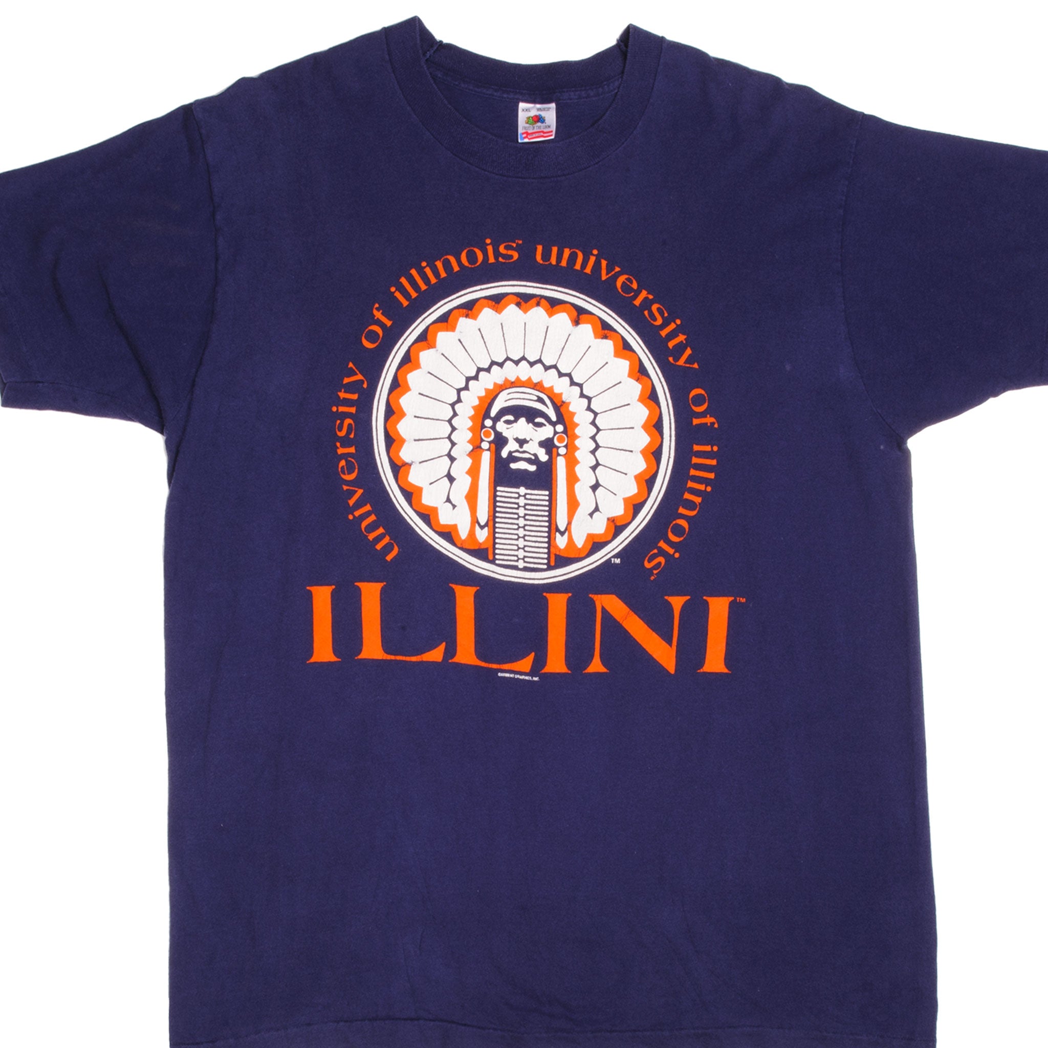 University of Illinois Fighting Illini Front and Back Print Cotton T-S