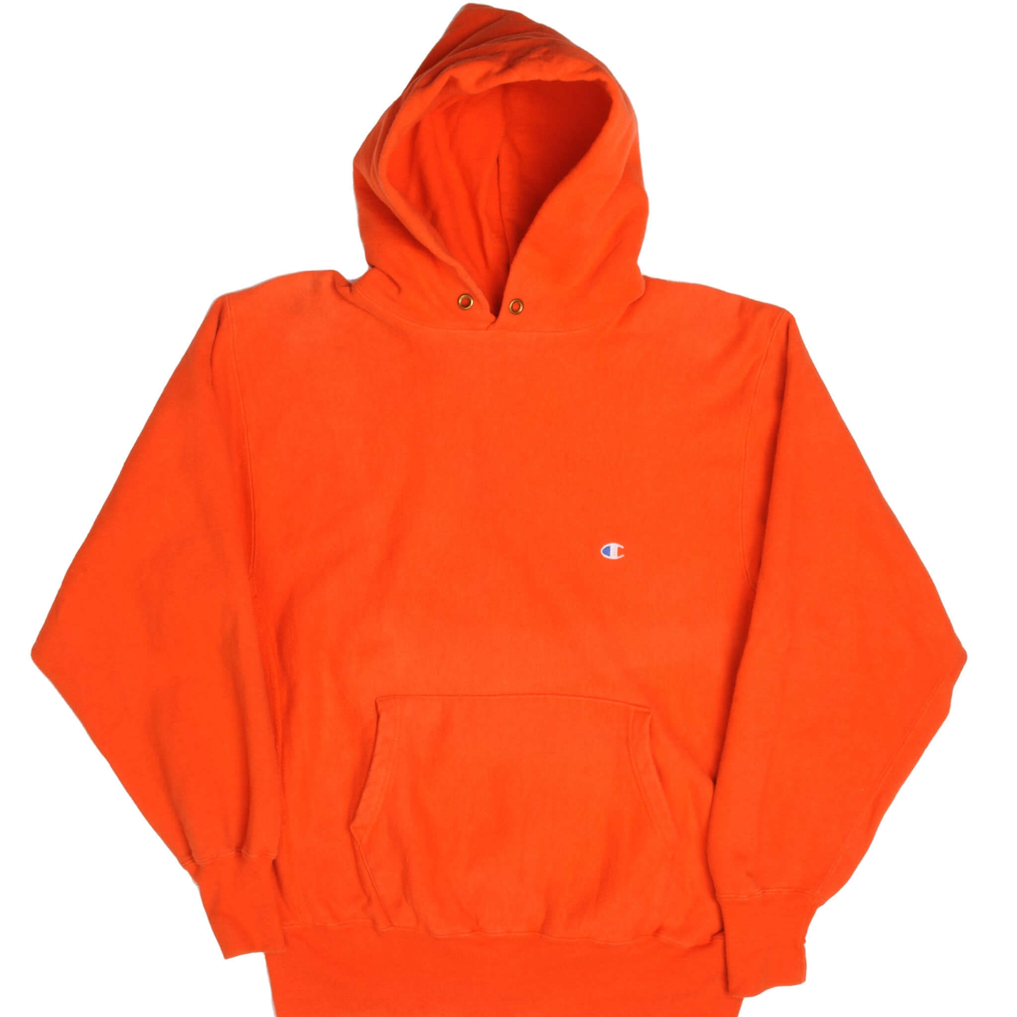 Vintage Orange Reverse Weave Champion Hoodie Sweatshirt 1990S Size XLarge Made In USA